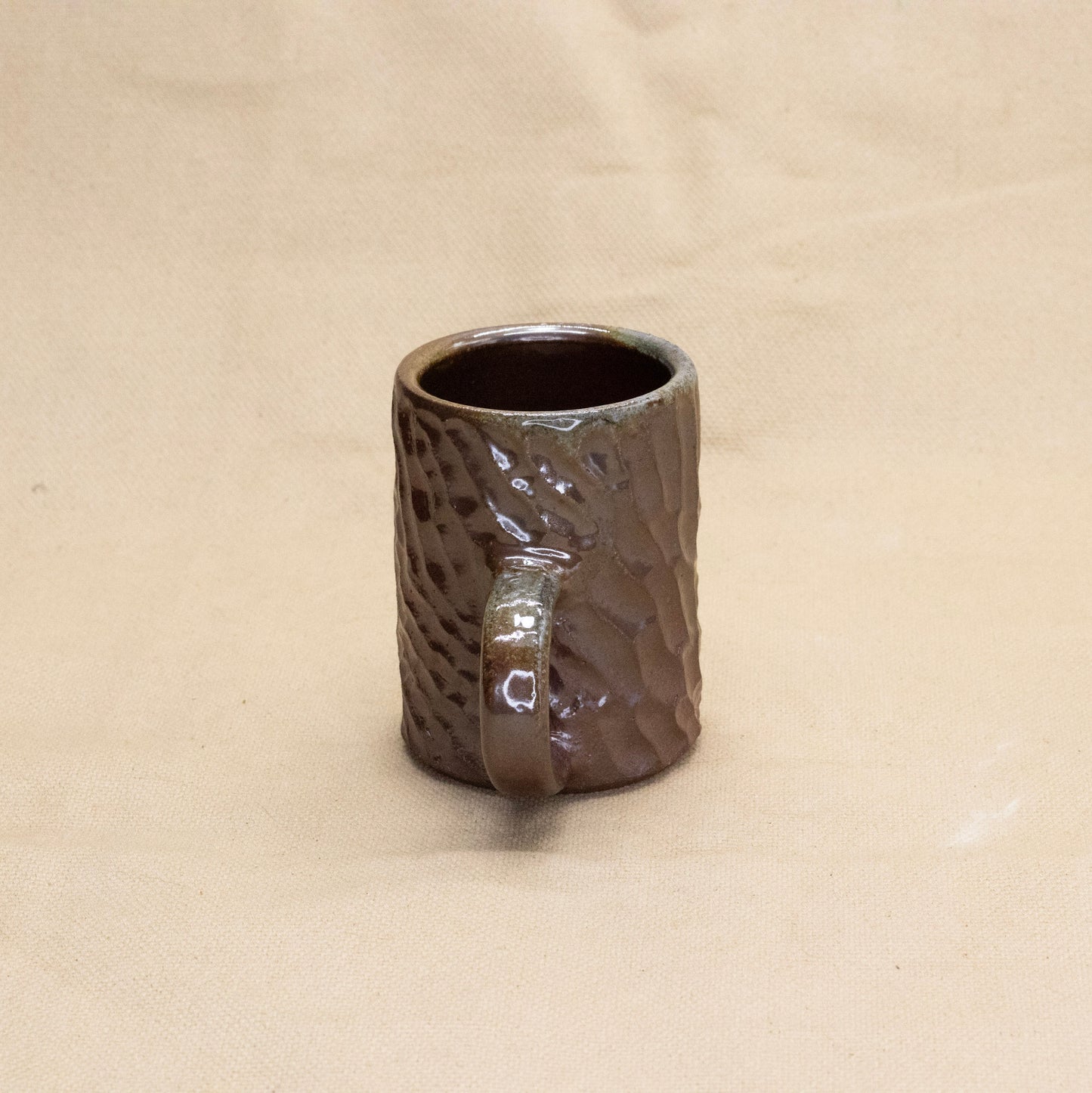 Tiny Soda-Fired Mug: Tree Bark by Jennifer Nerad