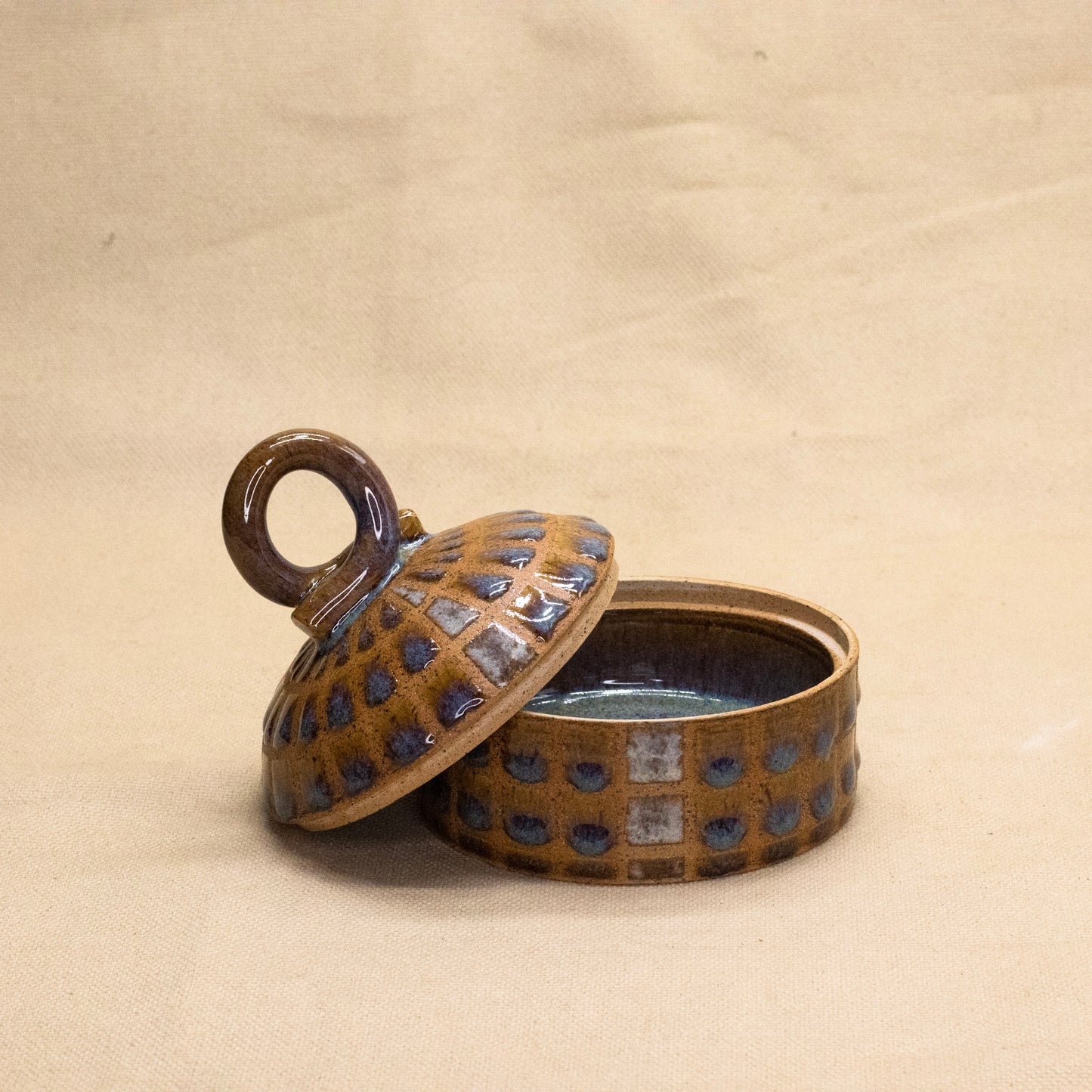 Amber Smoke Lidded Jar by Wrecky Designs