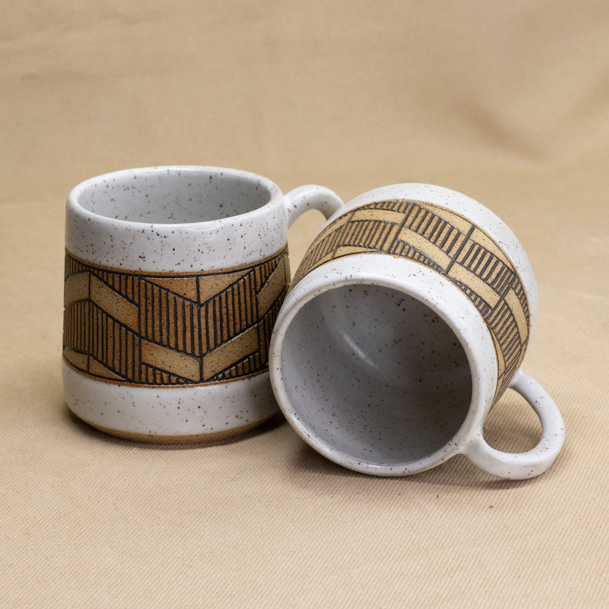 Chevron Mug (Charcoal) by Sanctuary Ceramics