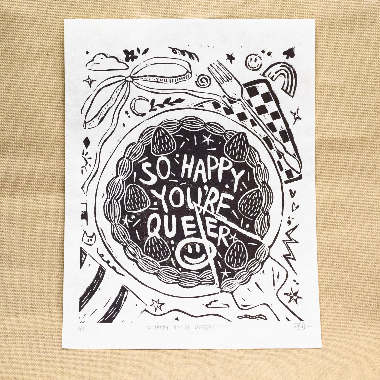 "So Happy You're Queer!" (Black Ink) by Rawley Clark