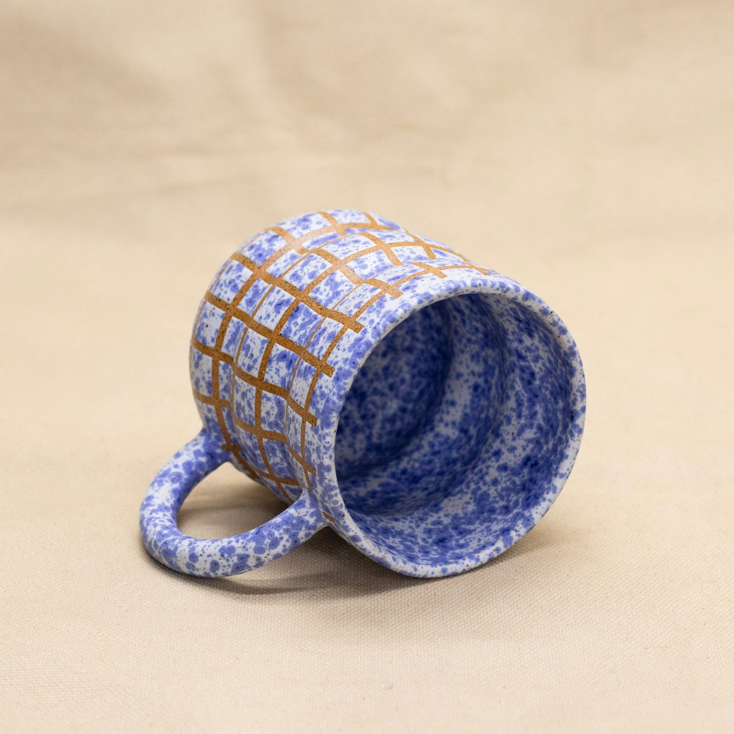 Blue Splatterware Bubble Mug by Wrecky Designs