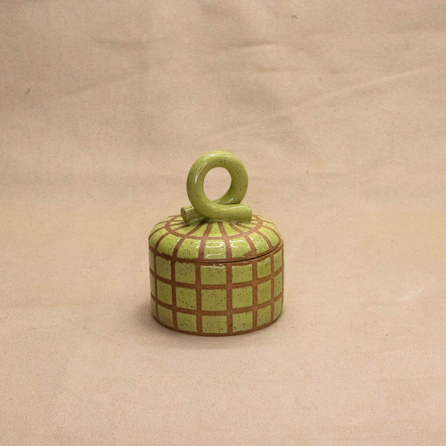 Chartreuse Lidded Jar by Wrecky Designs