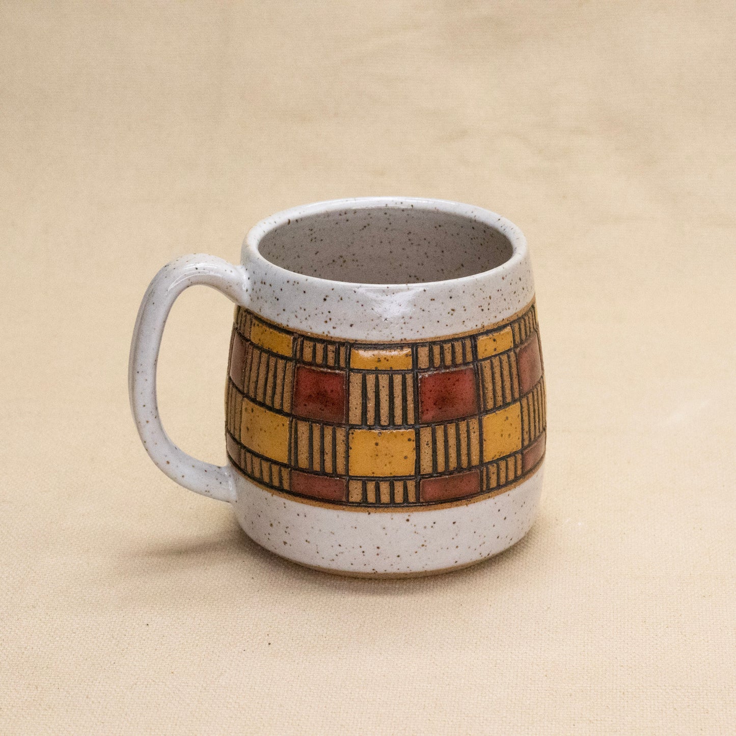 Spreadsheet Mug (Cedar/Wheat) by Sanctuary Ceramics