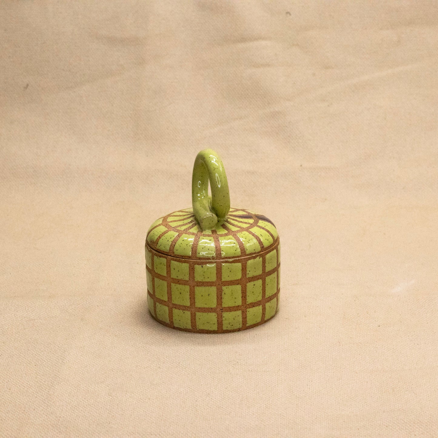 Chartreuse Lidded Jar by Wrecky Designs