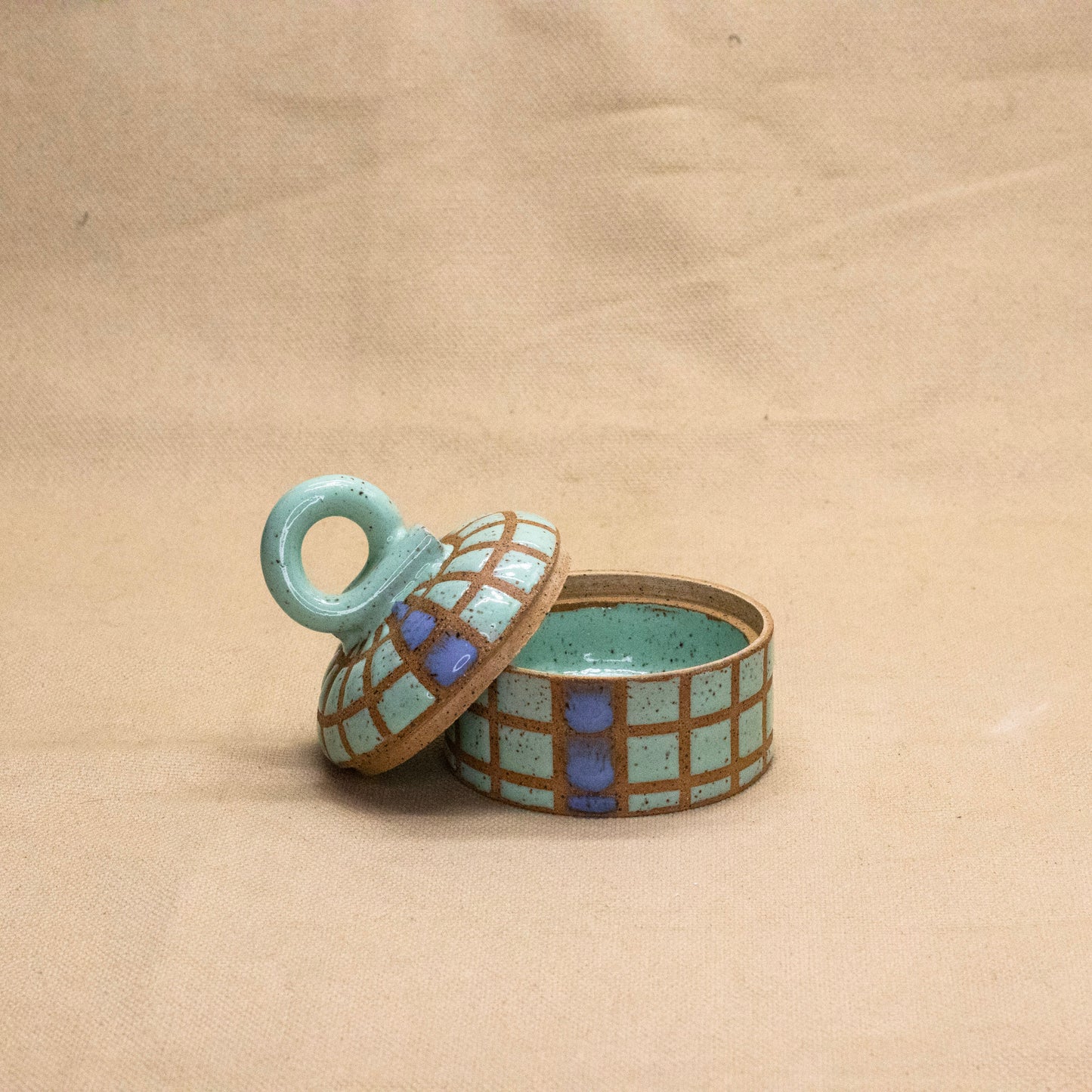 Mint Chip Lidded Jar by Wrecky Designs