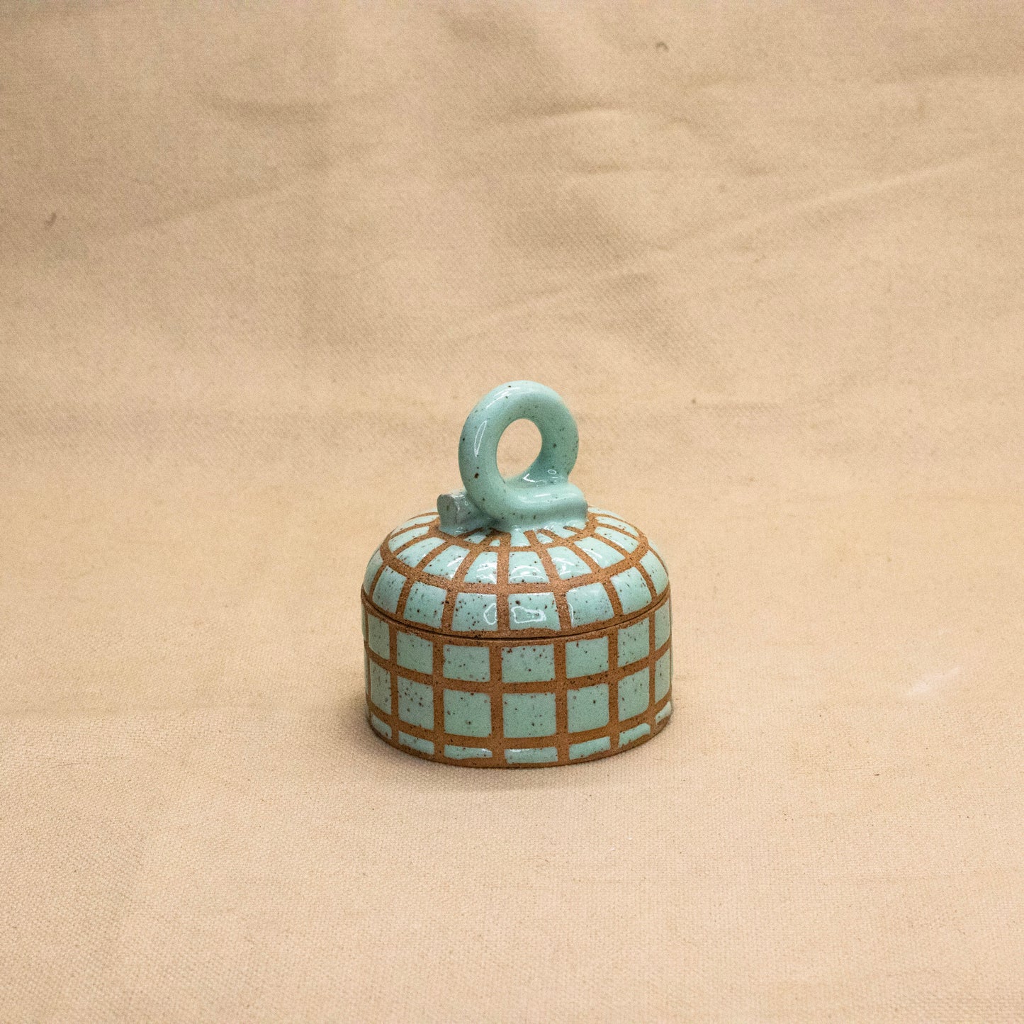 Mint Chip Lidded Jar by Wrecky Designs