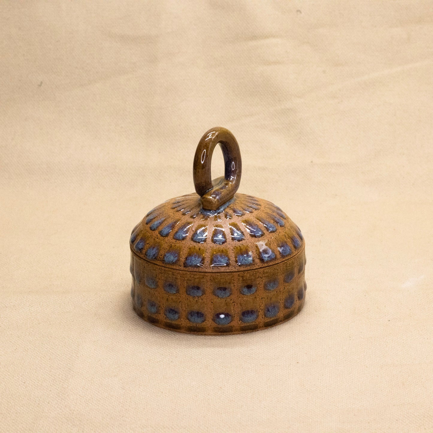 Amber Smoke Lidded Jar by Wrecky Designs