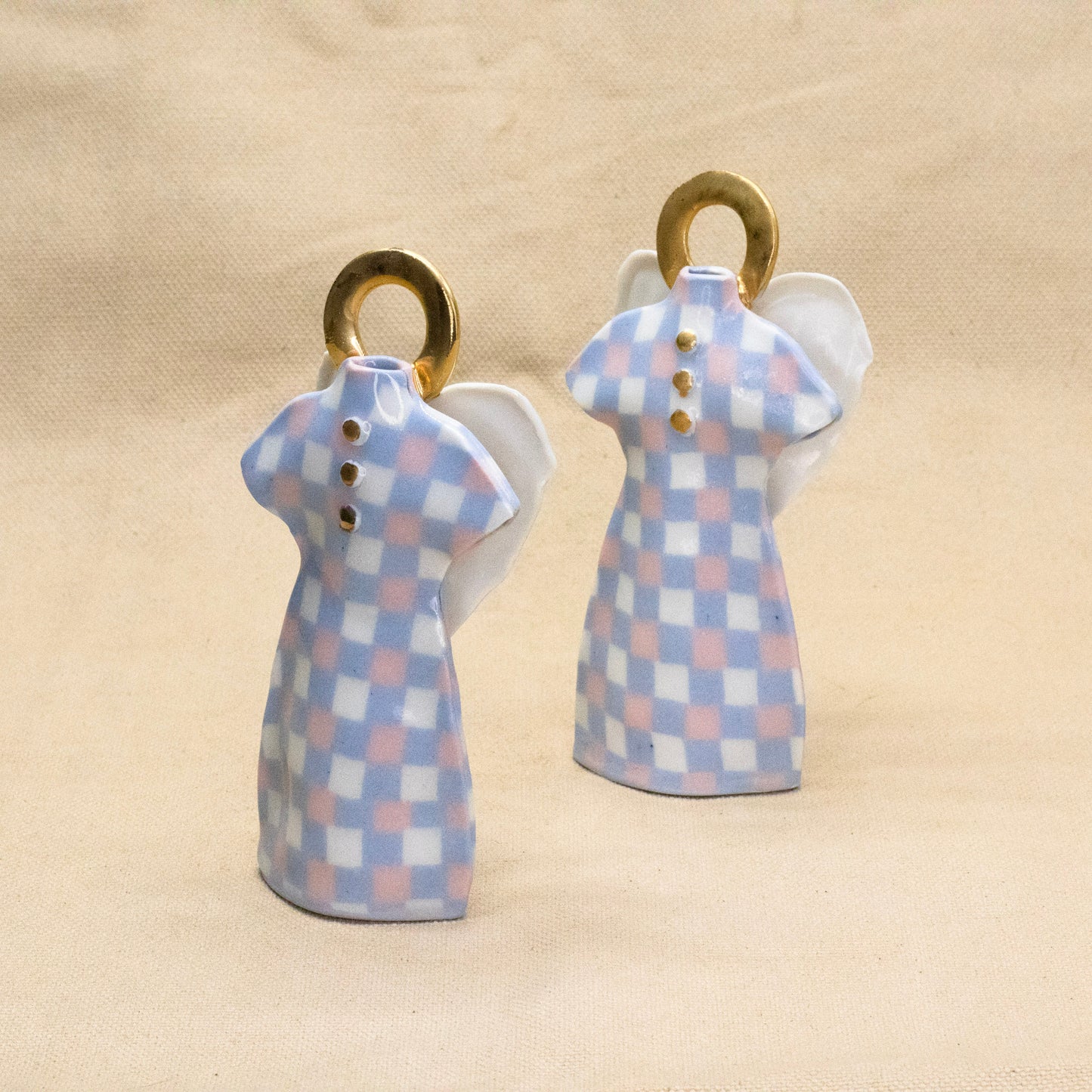 Nerikomi Porcelain Angel Bud Vase by Saori M Stoneware