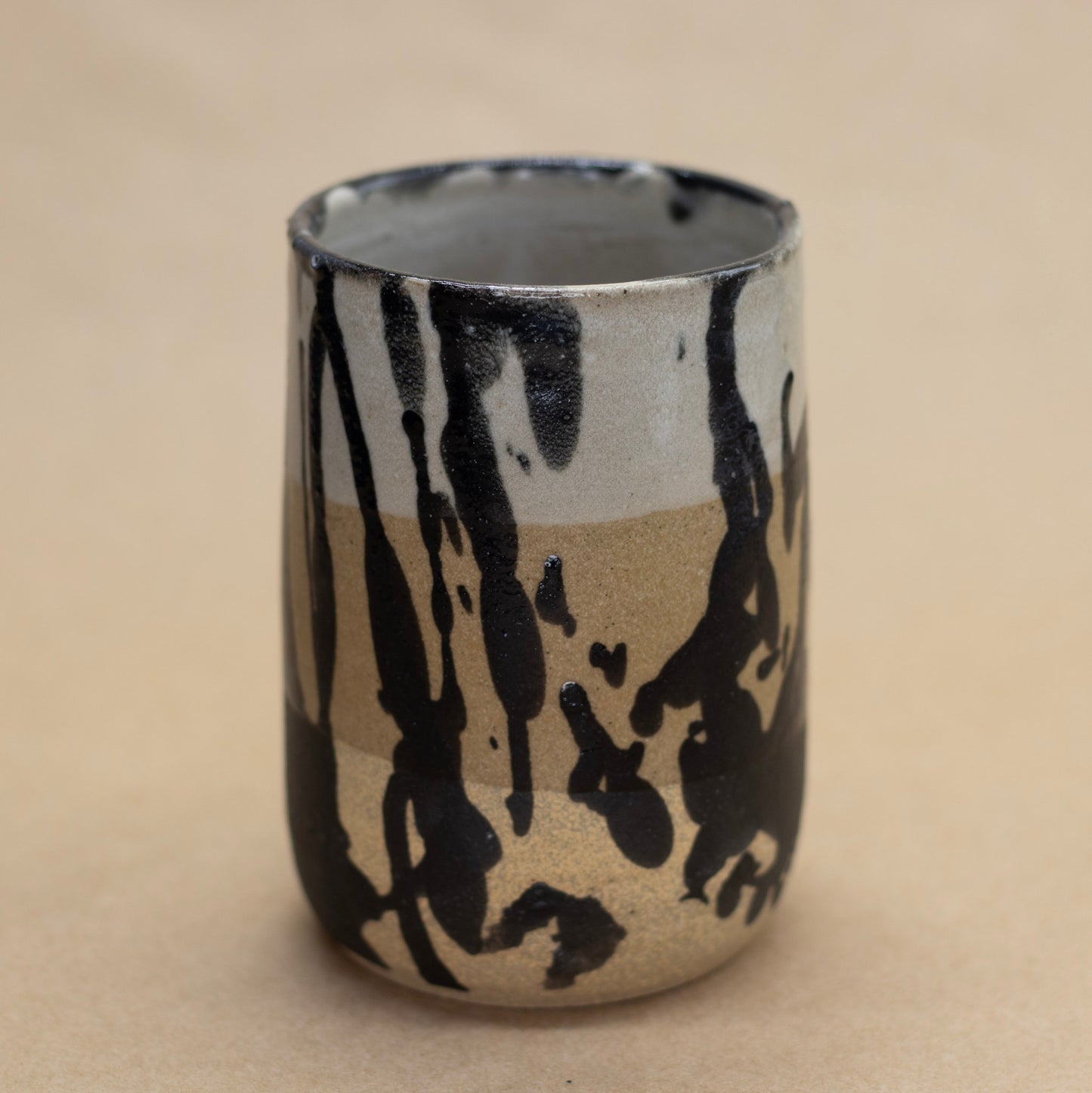 Modern Slip Trailed Column Vase