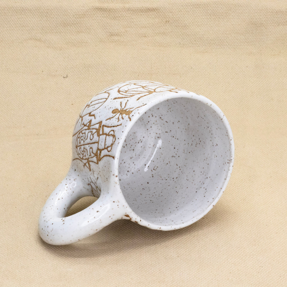 All White Bug Mug by Jess Wiseheart