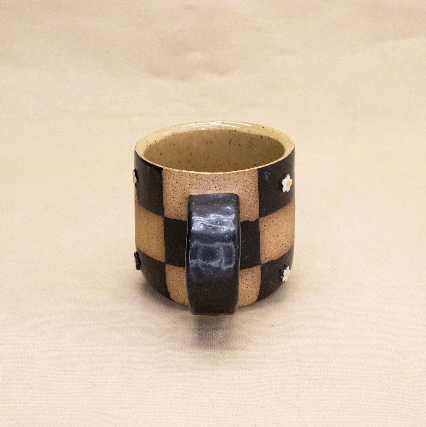 Black Checked Mug by Liz Leong