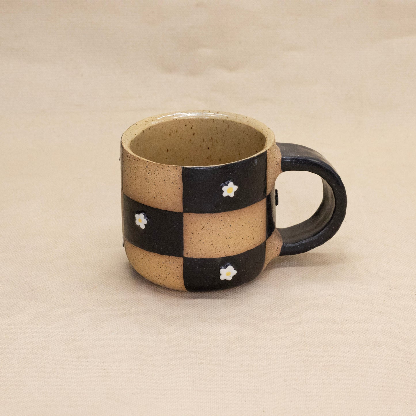 Black Checked Mug by Liz Leong