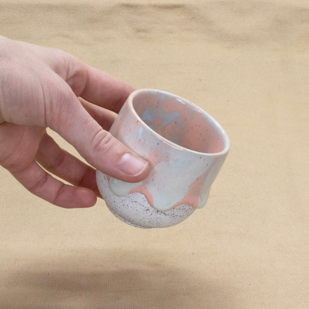 Espresso Cup (FX Pink + Mint) by Drippy Pots