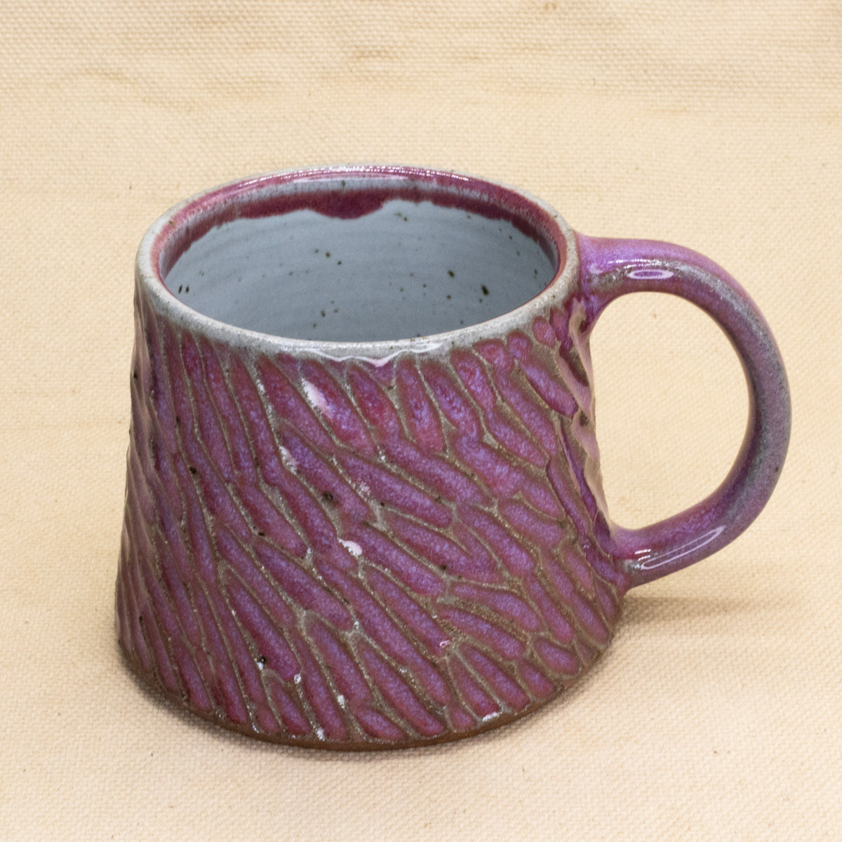 Hand-Carved Fuchsia Mug by Jennifer Nerad