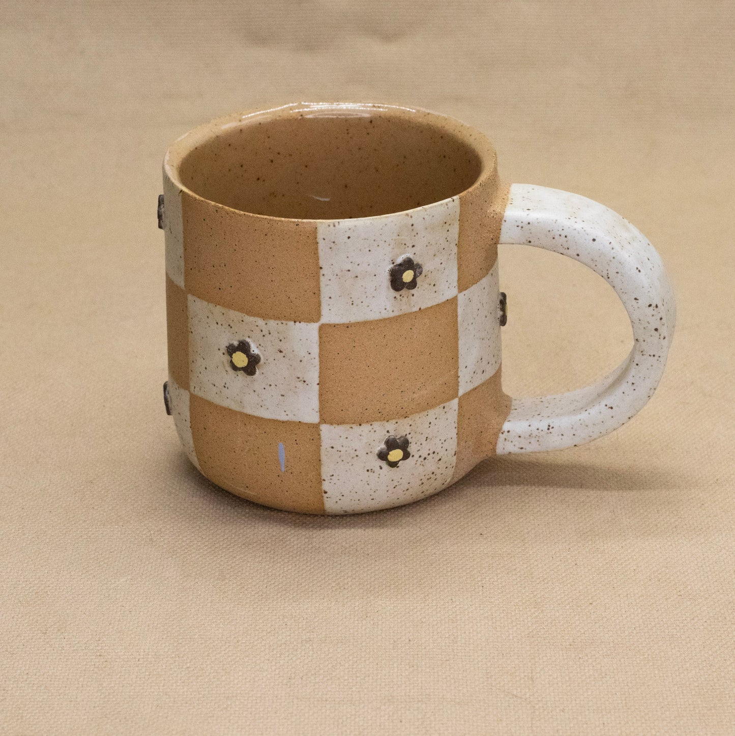 White Checked Mug by Liz Leong