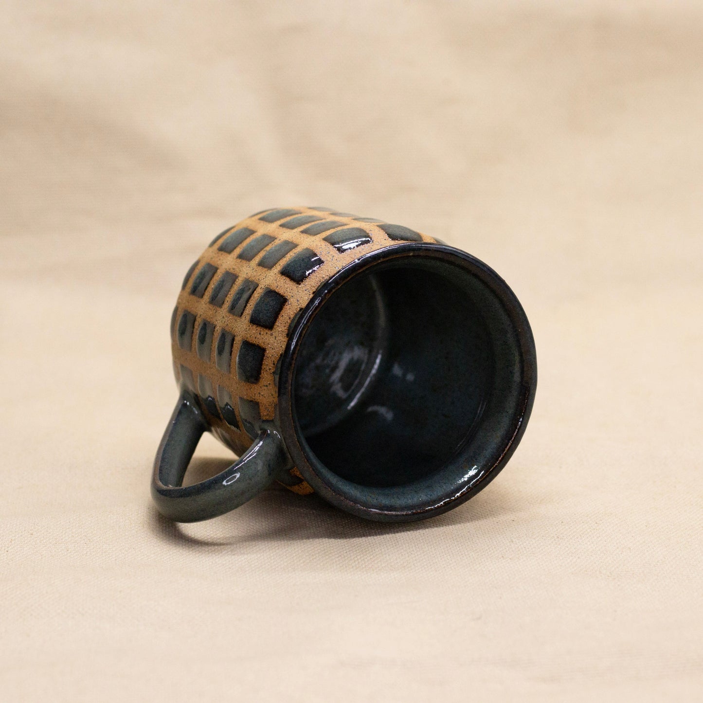 Floating Blue Flared Lattice Mug by Wrecky Designs