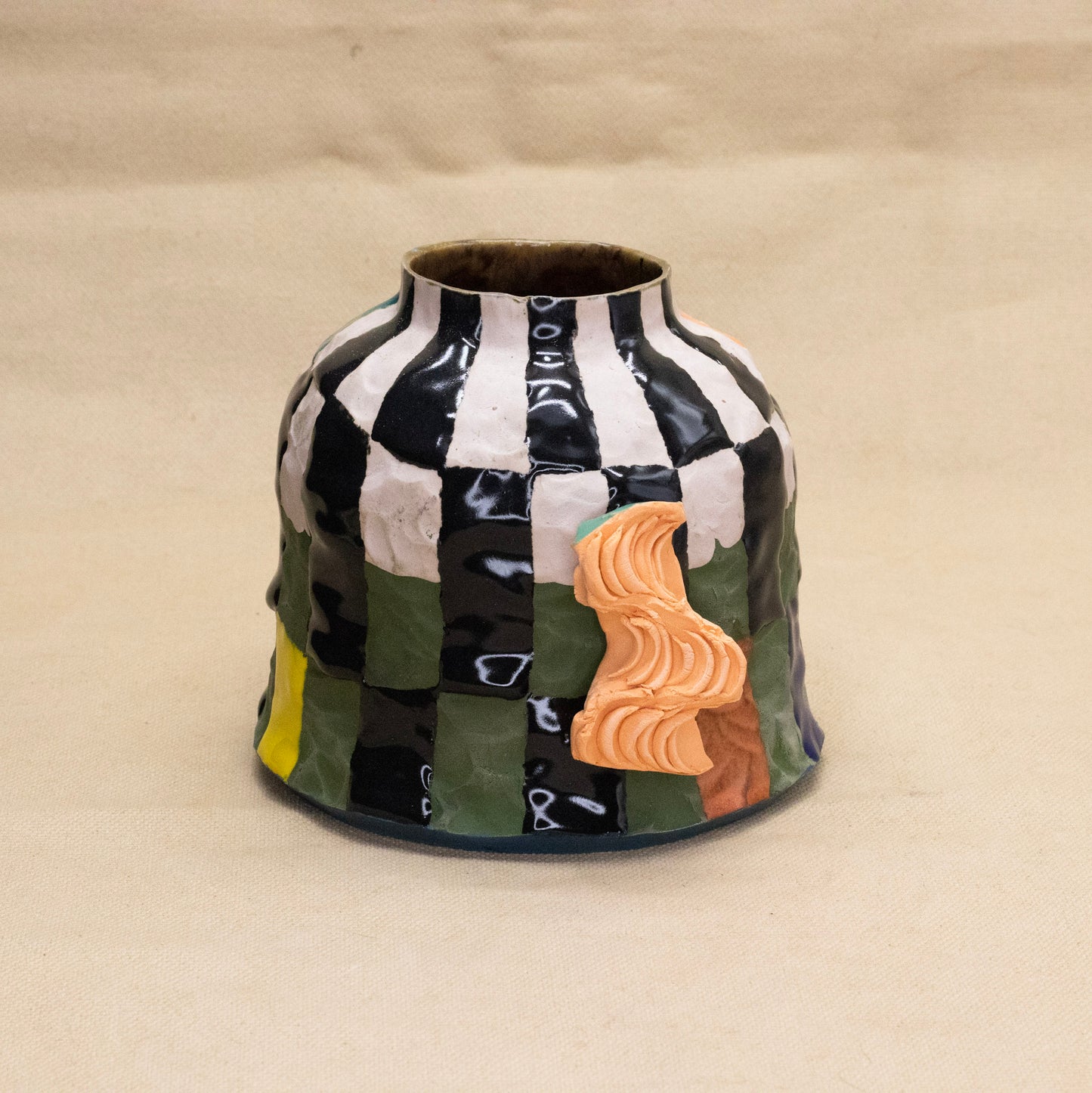 Stained Porcelain Pot with Extended Squish by Deposit Unknown