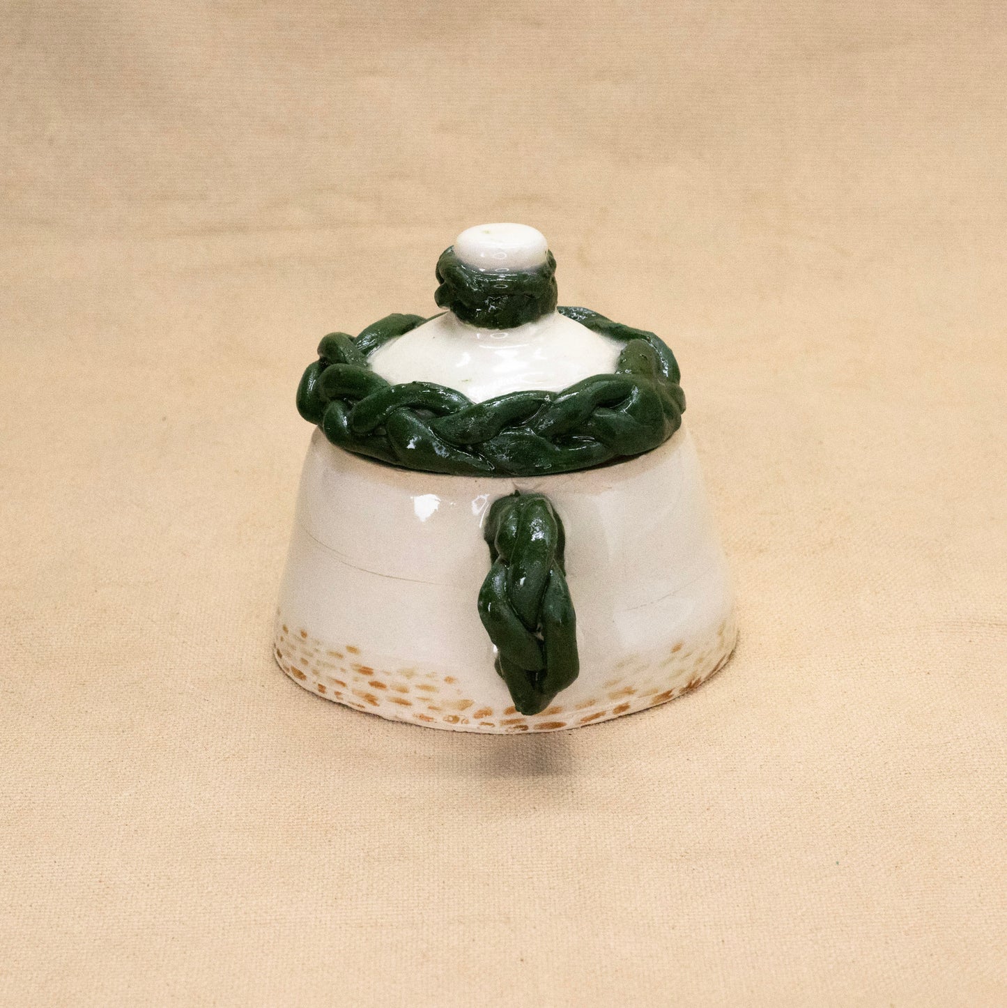 Braided Detail Trinket Jar with Lid by Laura Lorenz