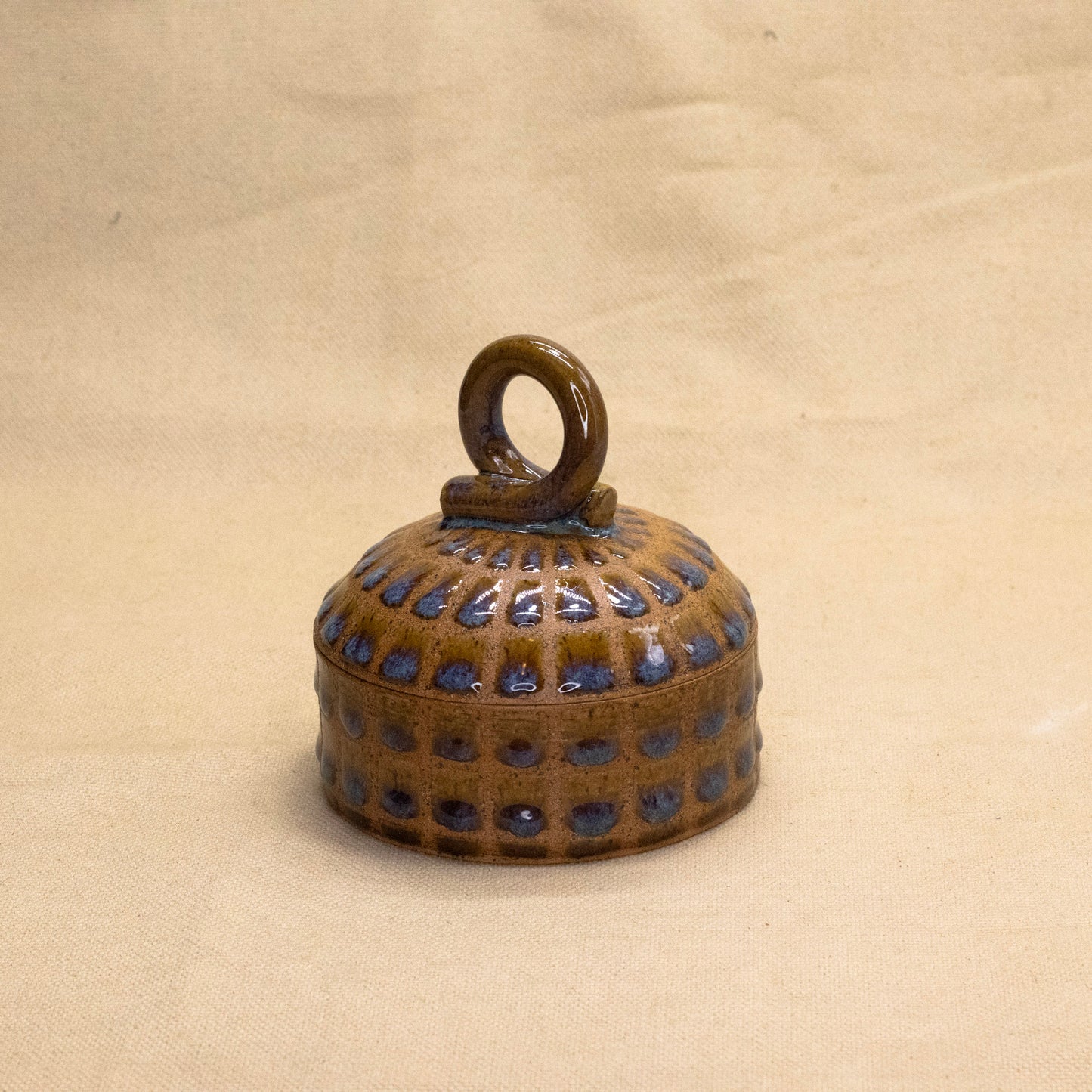 Amber Smoke Lidded Jar by Wrecky Designs