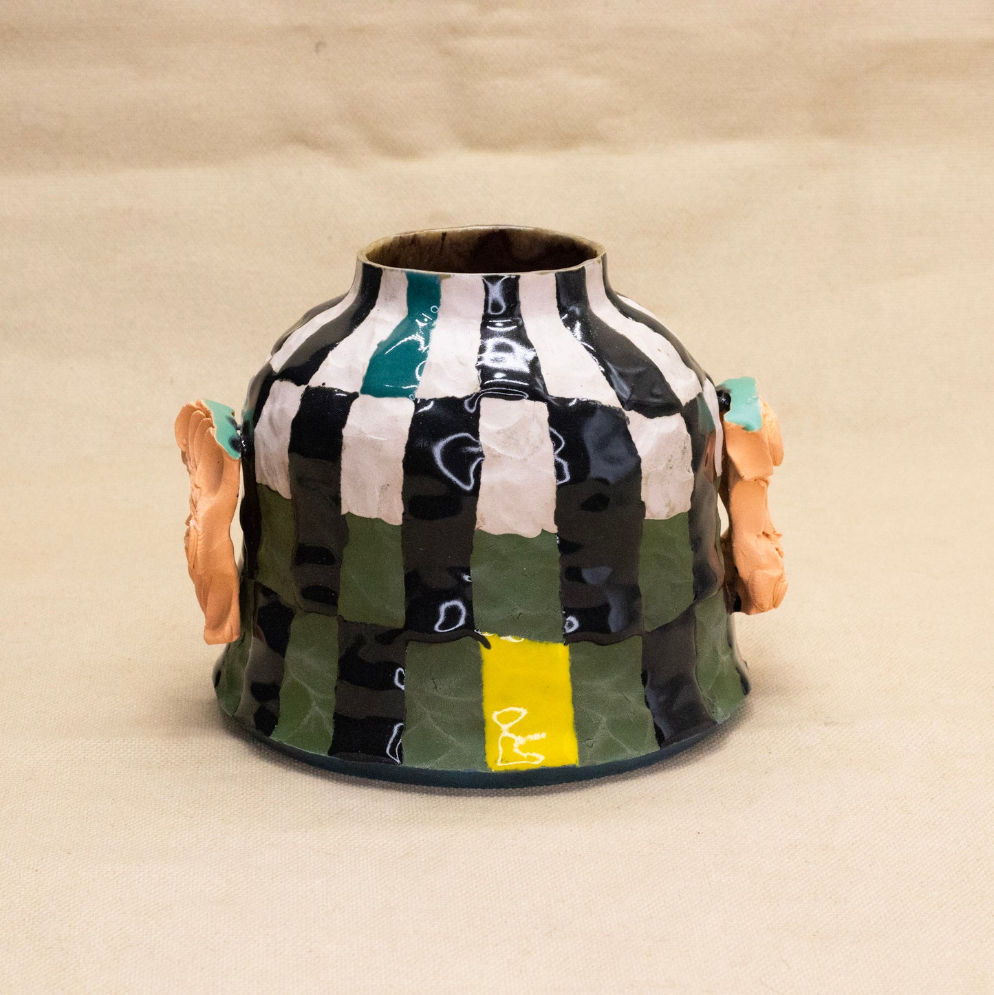 Stained Porcelain Pot with Extended Squish by Deposit Unknown