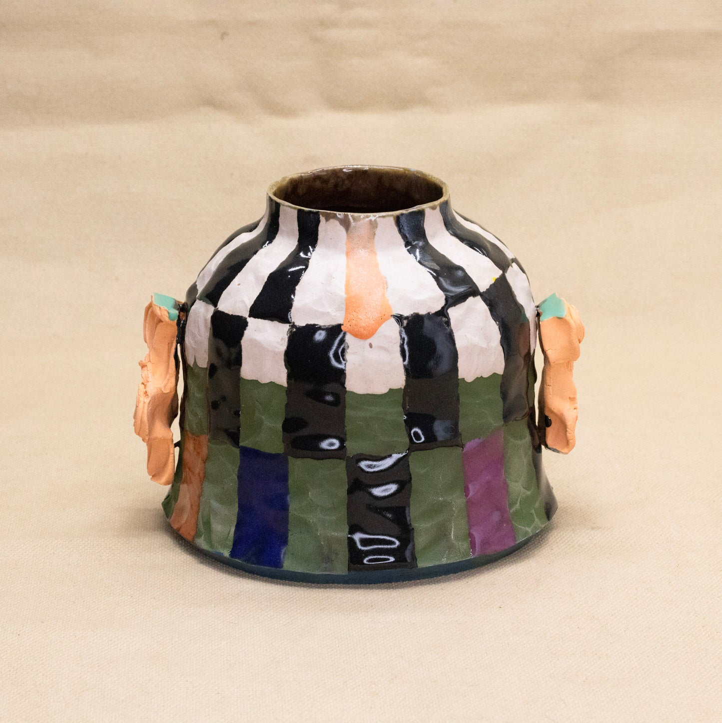 Stained Porcelain Pot with Extended Squish by Deposit Unknown