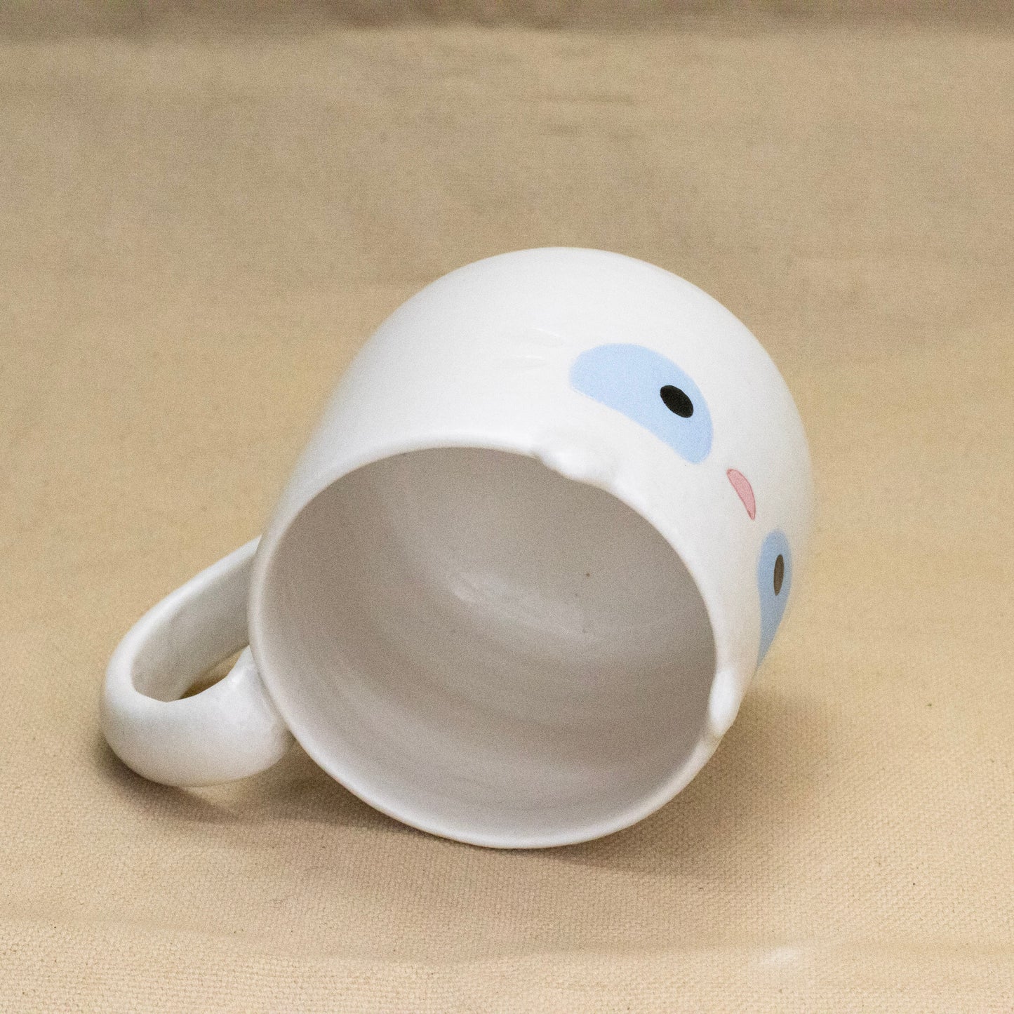 Matte White Kitty Mug by Hei Mao Studio