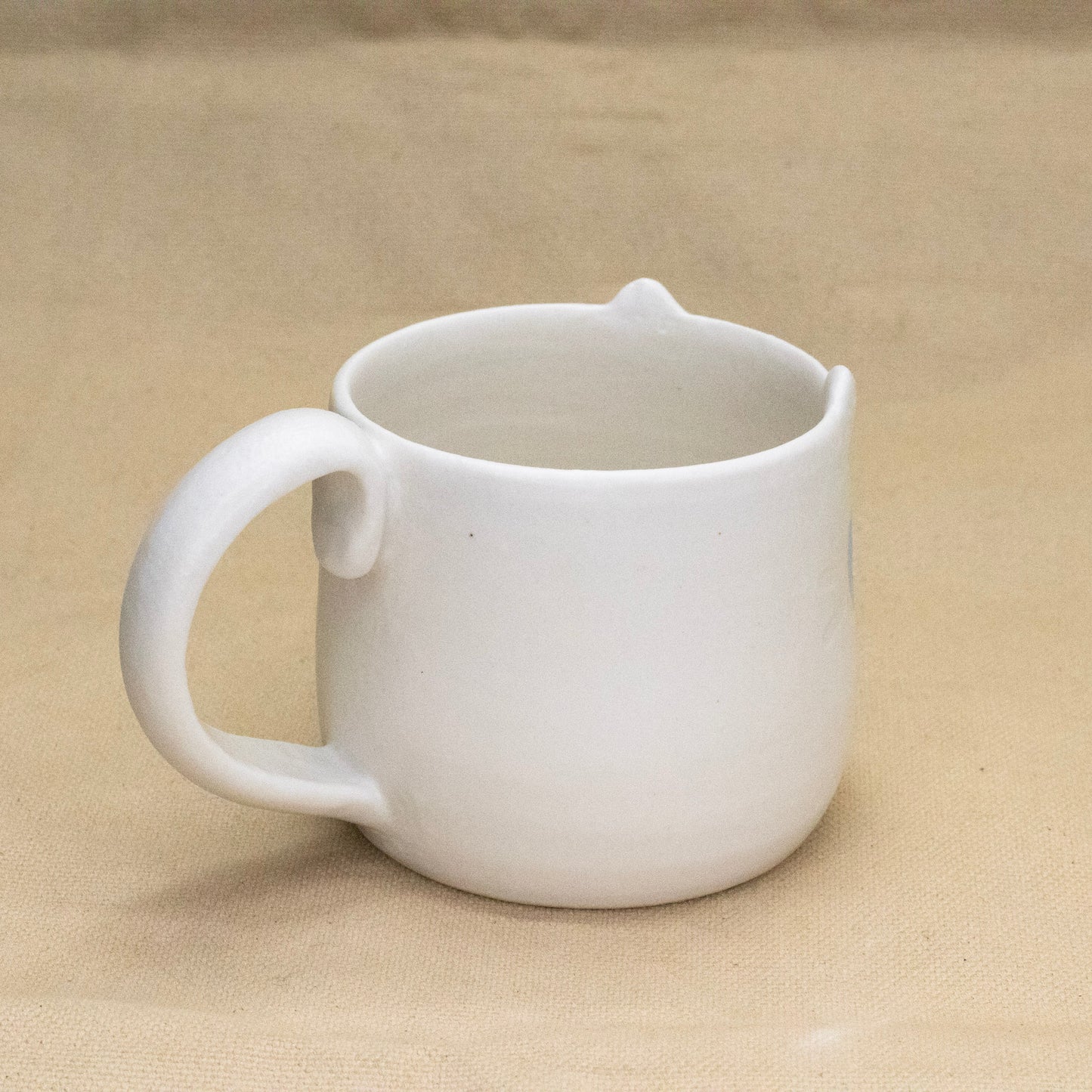 Matte White Kitty Mug by Hei Mao Studio