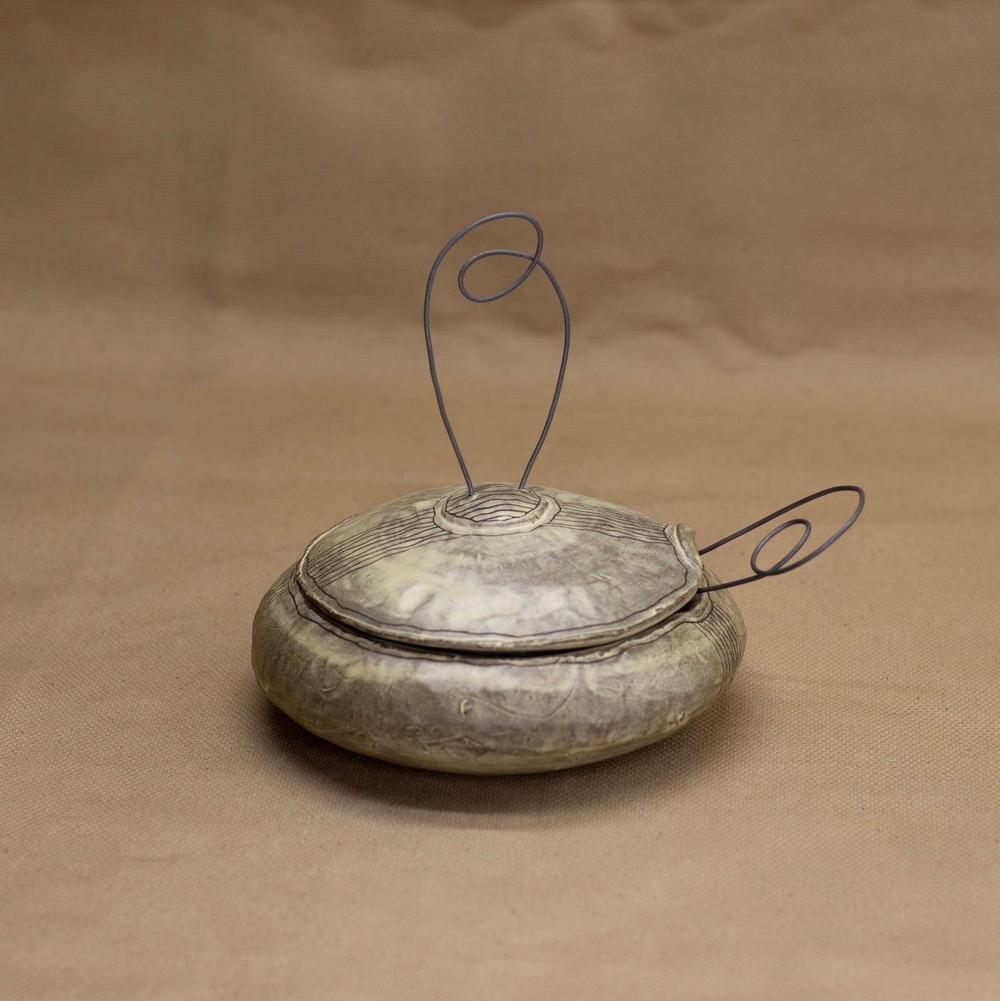 Salt Cellar & Spoon with Lines by Nina Berinstein
