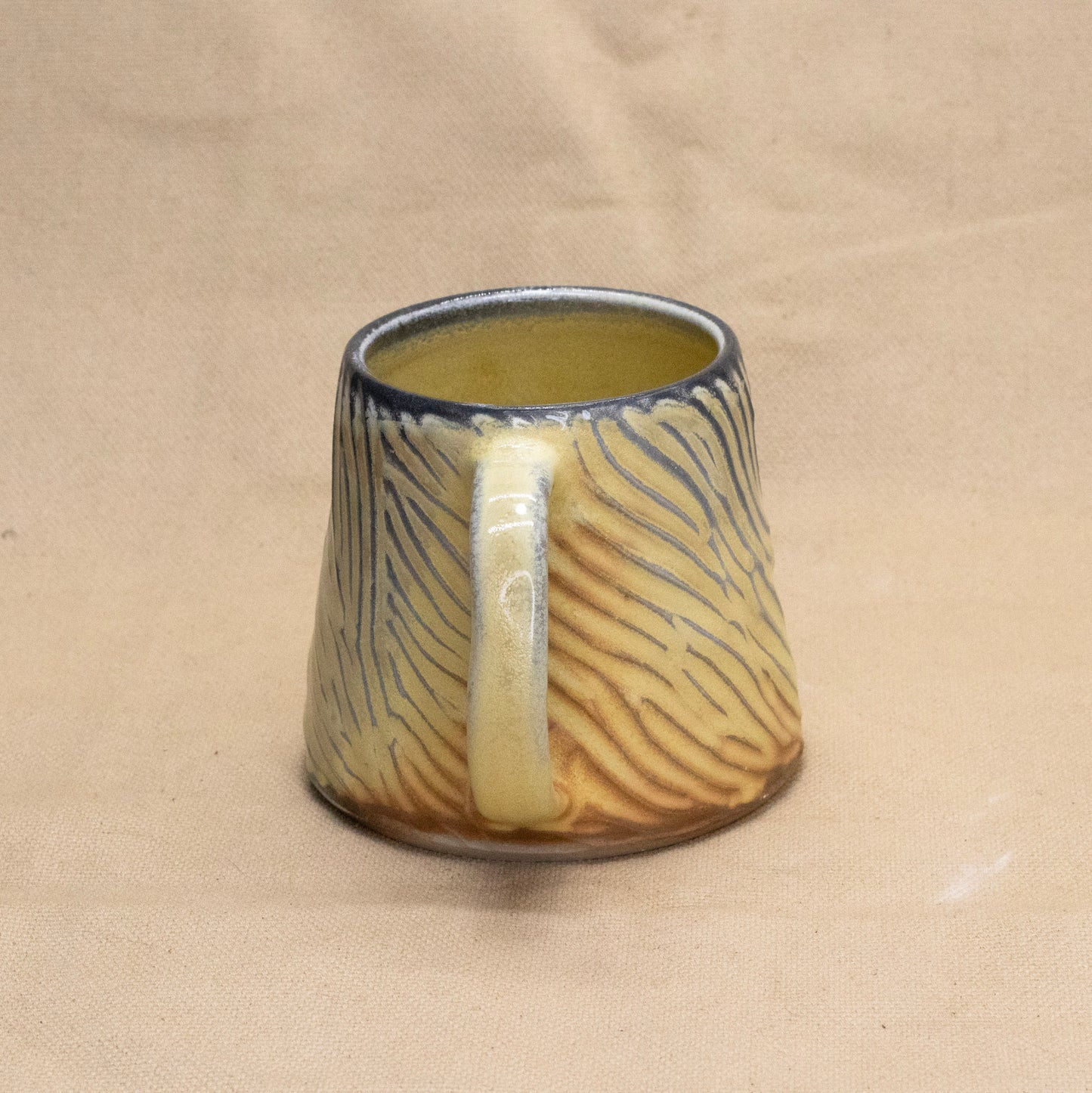 Soda-Fired Mug: Yellow Sunset by Jennifer Nerad