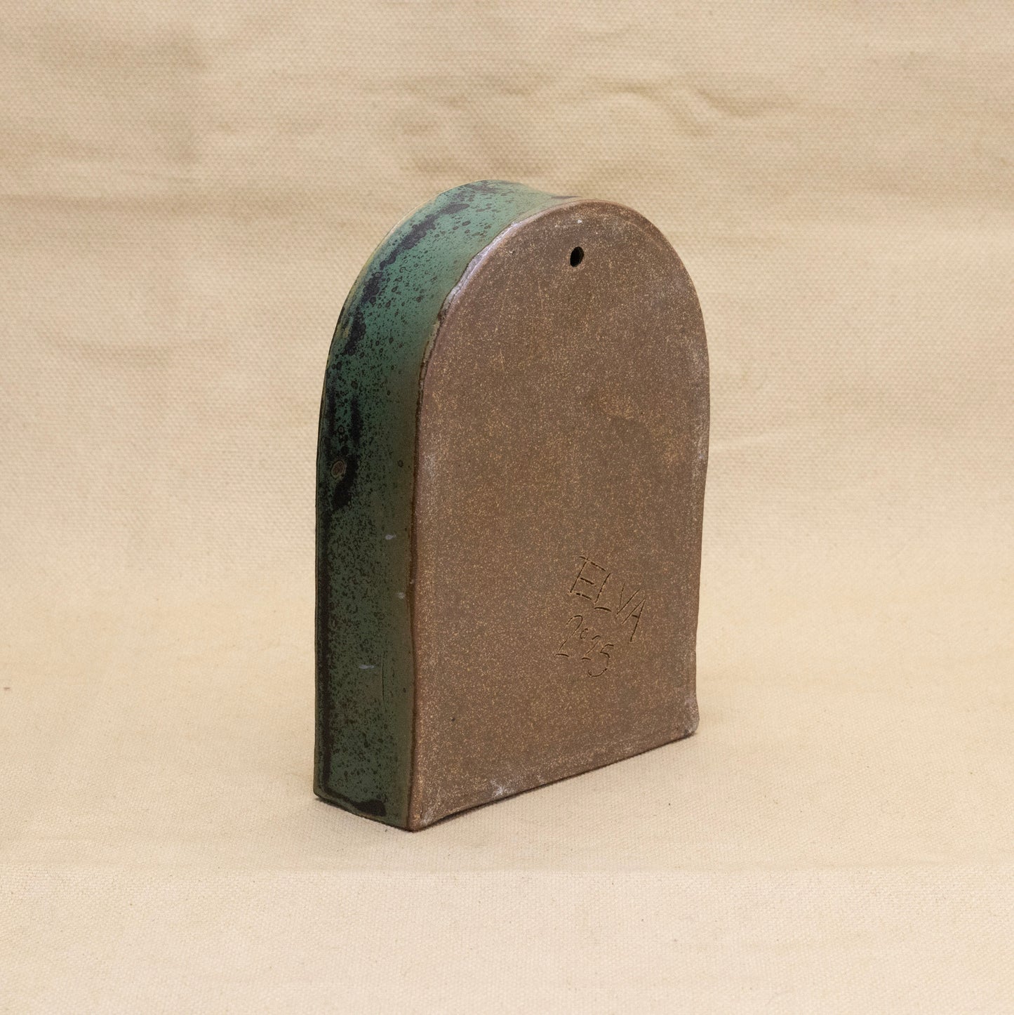 Green & Black Crying Shelf (Right Tear) by Elva Bennett