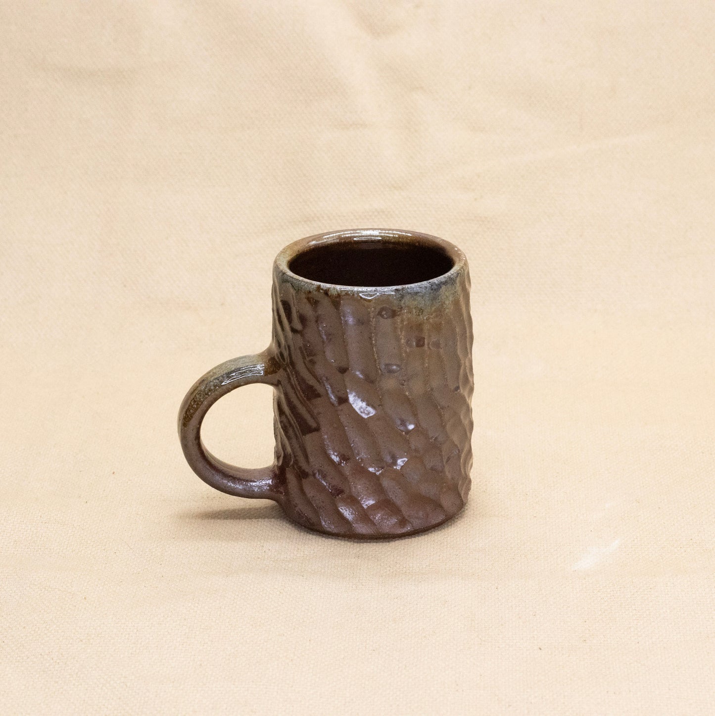 Tiny Soda-Fired Mug: Tree Bark by Jennifer Nerad