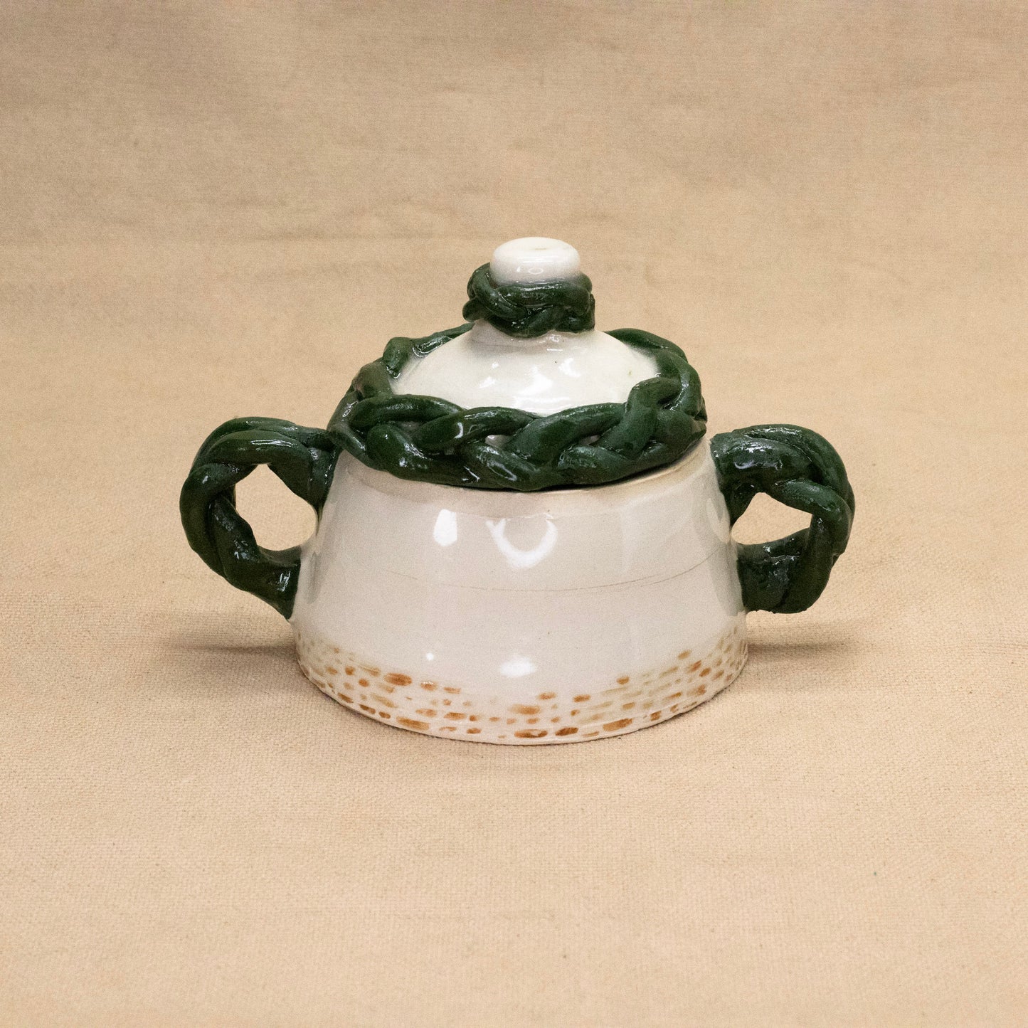 Braided Detail Trinket Jar with Lid by Laura Lorenz