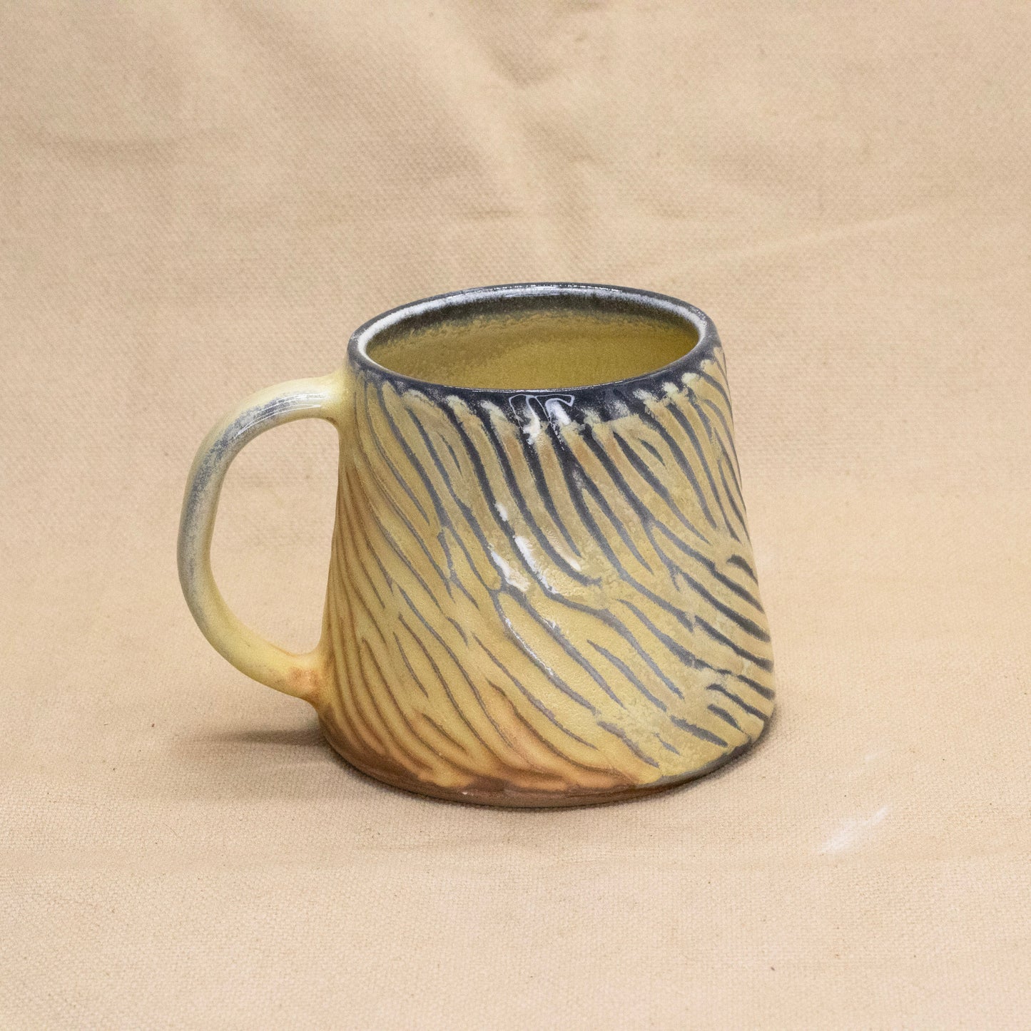 Soda-Fired Mug: Yellow Sunset by Jennifer Nerad