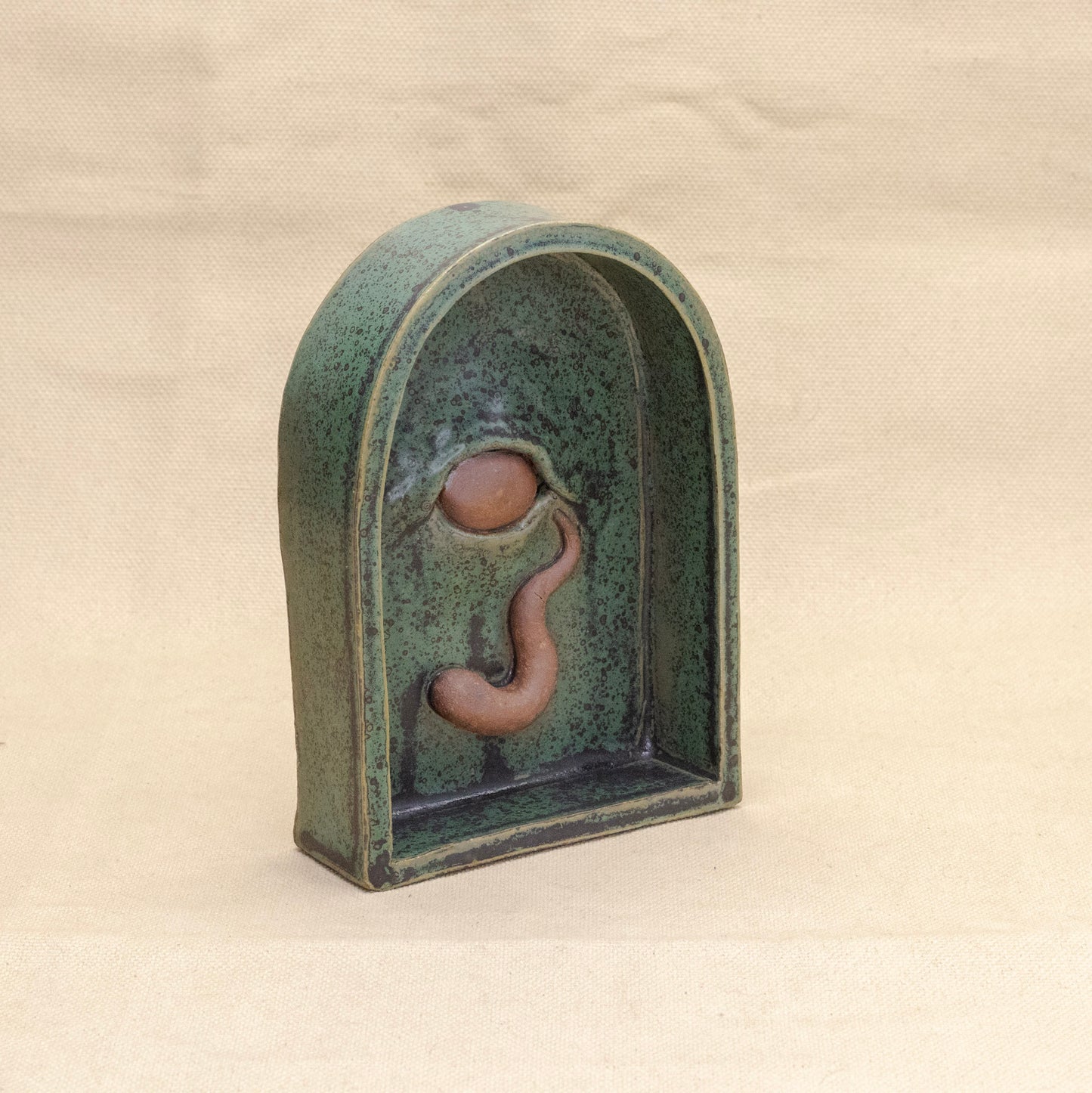 Green & Black Crying Shelf (Right Tear) by Elva Bennett