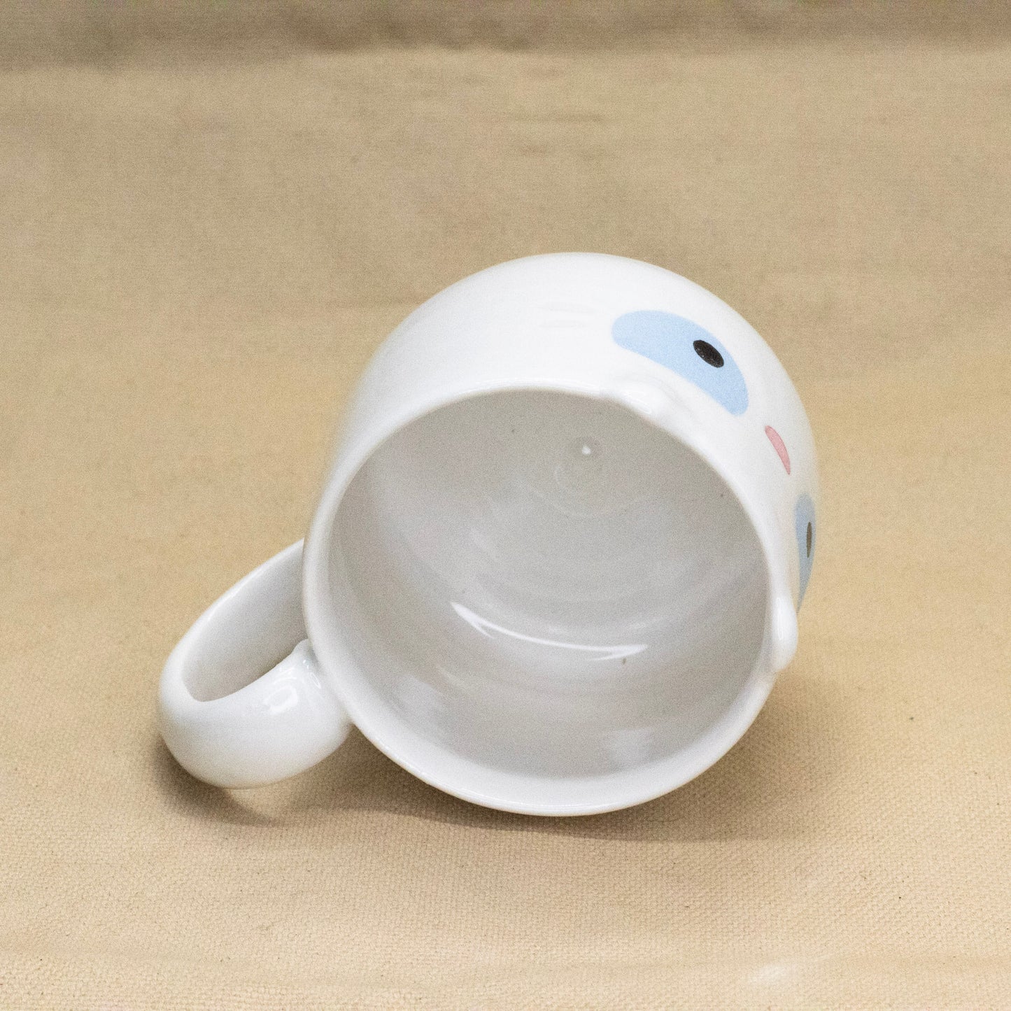Glossy White Kitty Mug by Hei Mao Studio