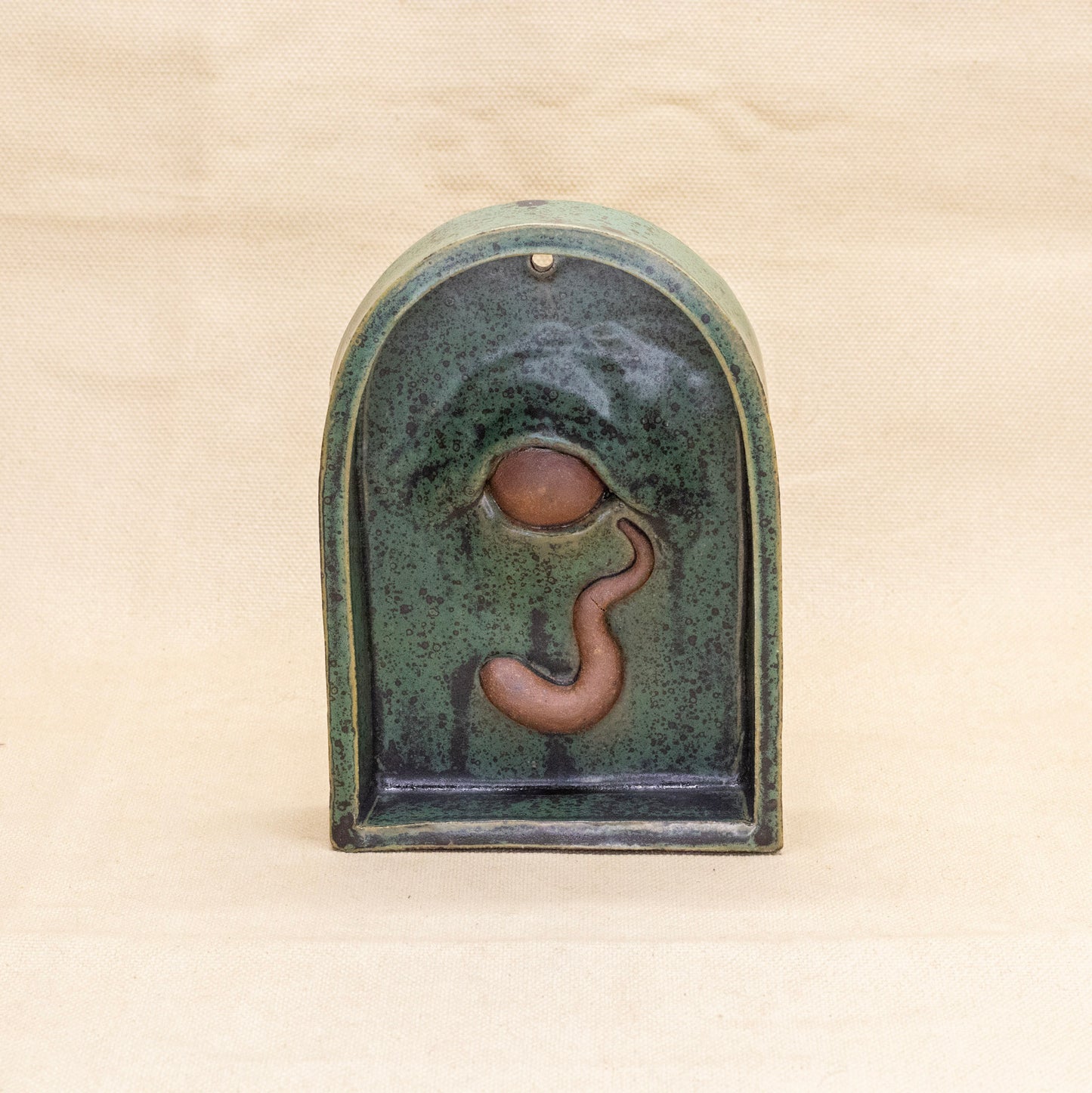 Green & Black Crying Shelf (Right Tear) by Elva Bennett