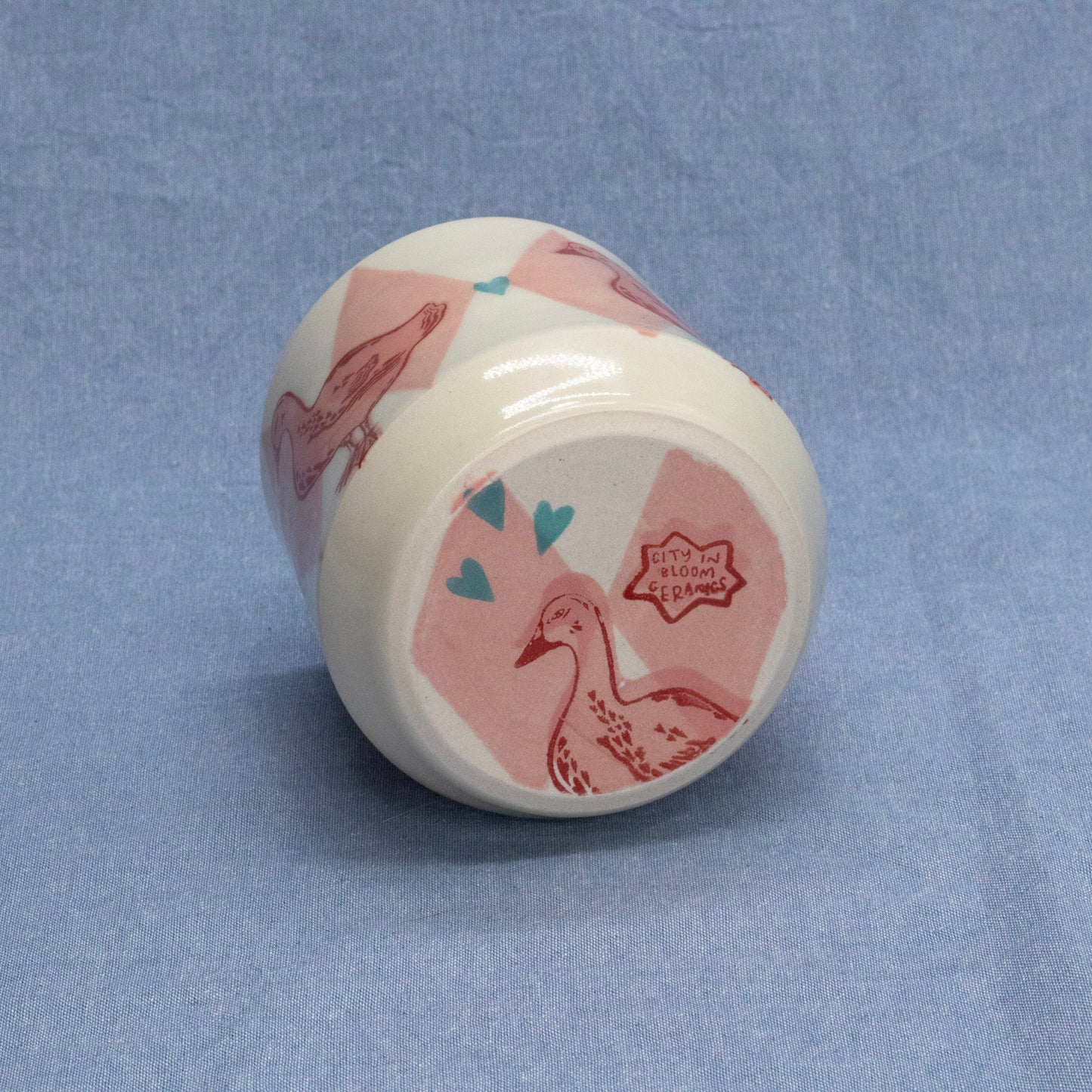 Silly Wine Cup (Red Geese) by City in Bloom Ceramics