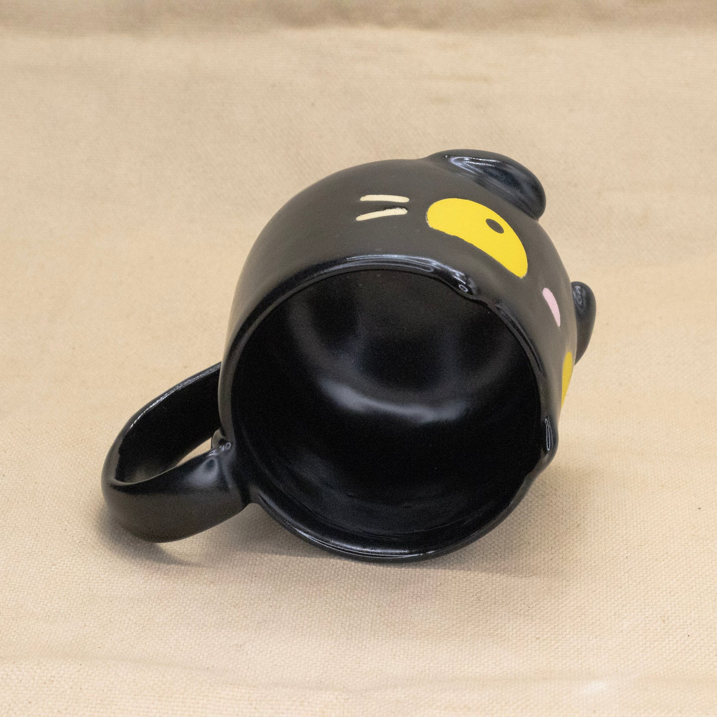 Loafing Black Kitty Mug by Hei Mao Studio