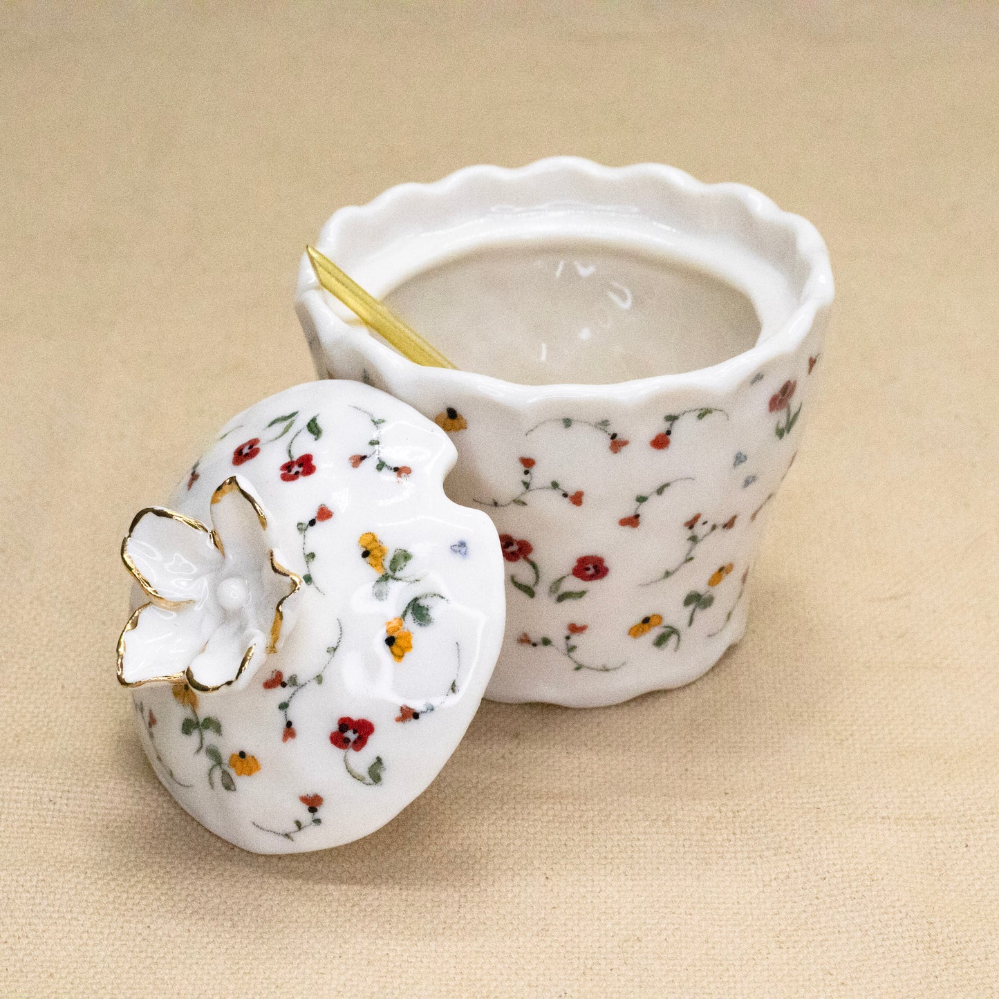 Secret Garden Salt Jar with Gold by Krista Cortese