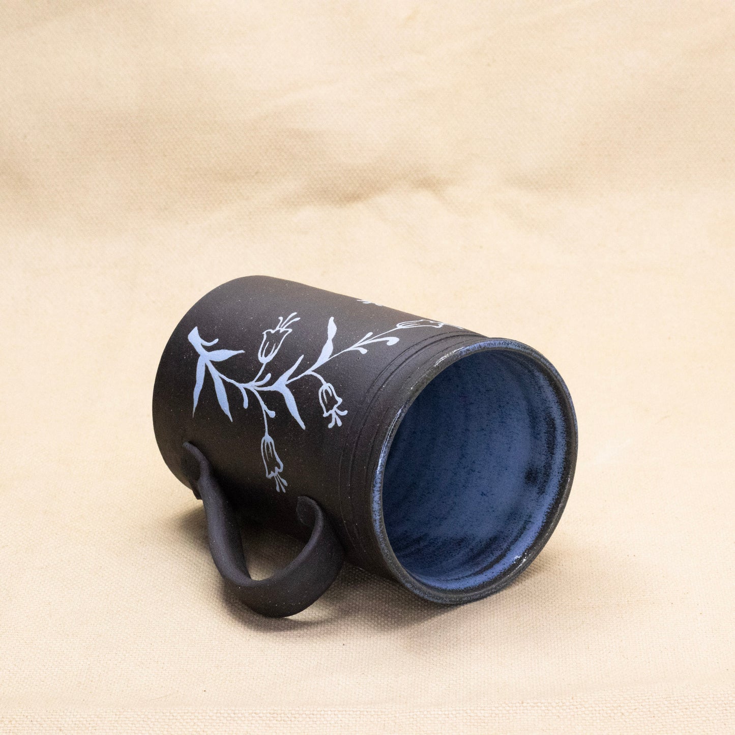 Blue Press-Handled Bluebell Mug by Caterpillar Clay