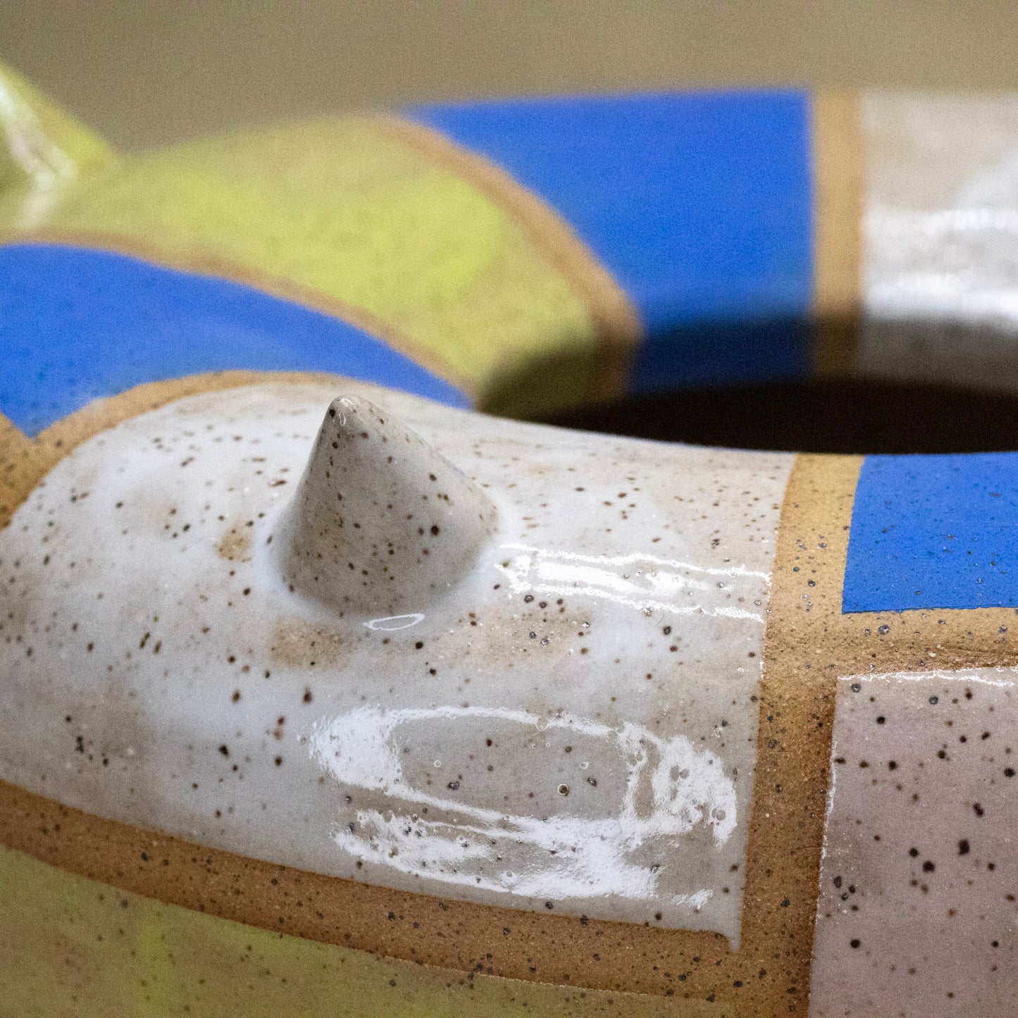 Checkered Spiky Donut Vase by Hunny Spyke