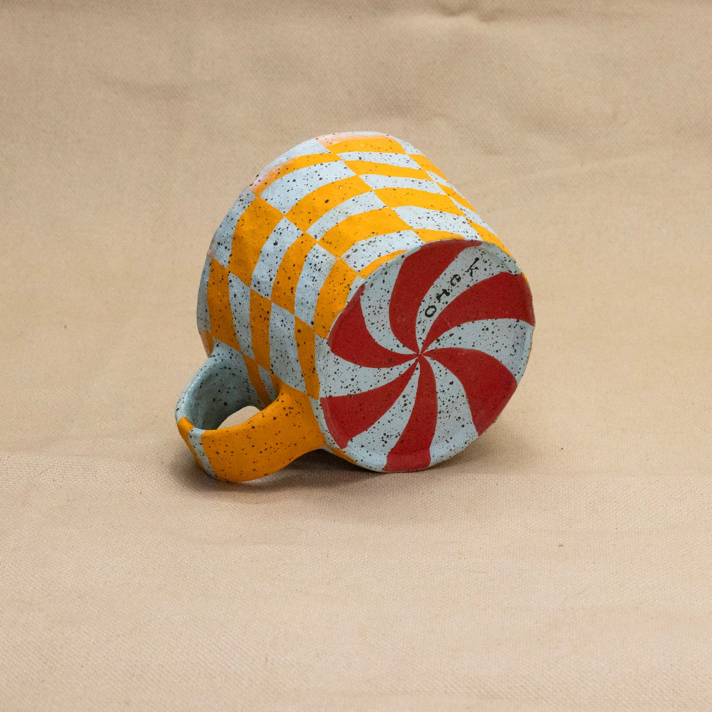 Checkered Wave Mug by Kero Ceramics