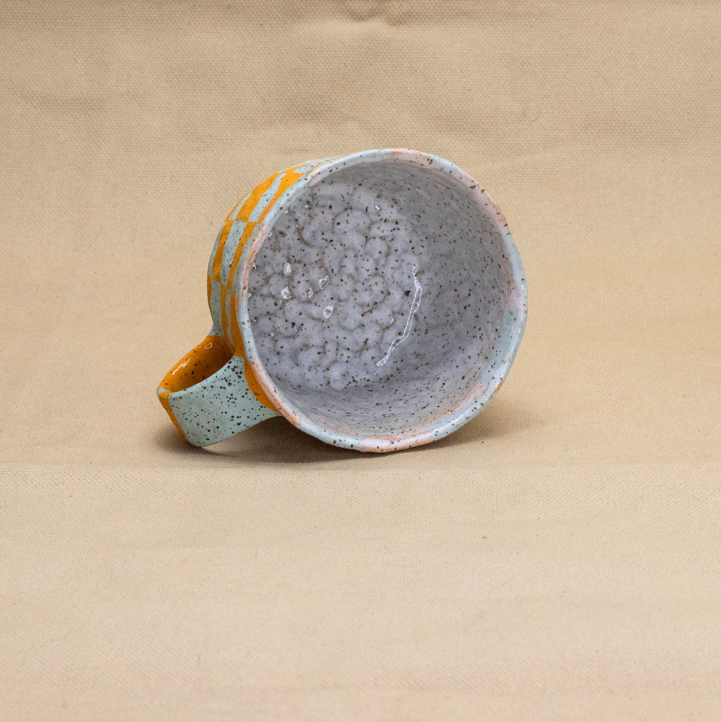 Checkered Wave Mug by Kero Ceramics