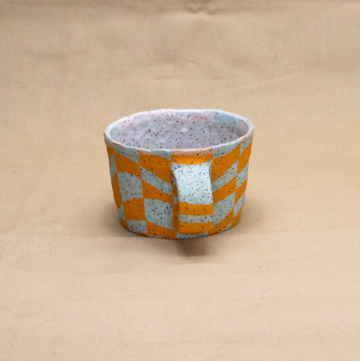 Checkered Wave Mug by Kero Ceramics
