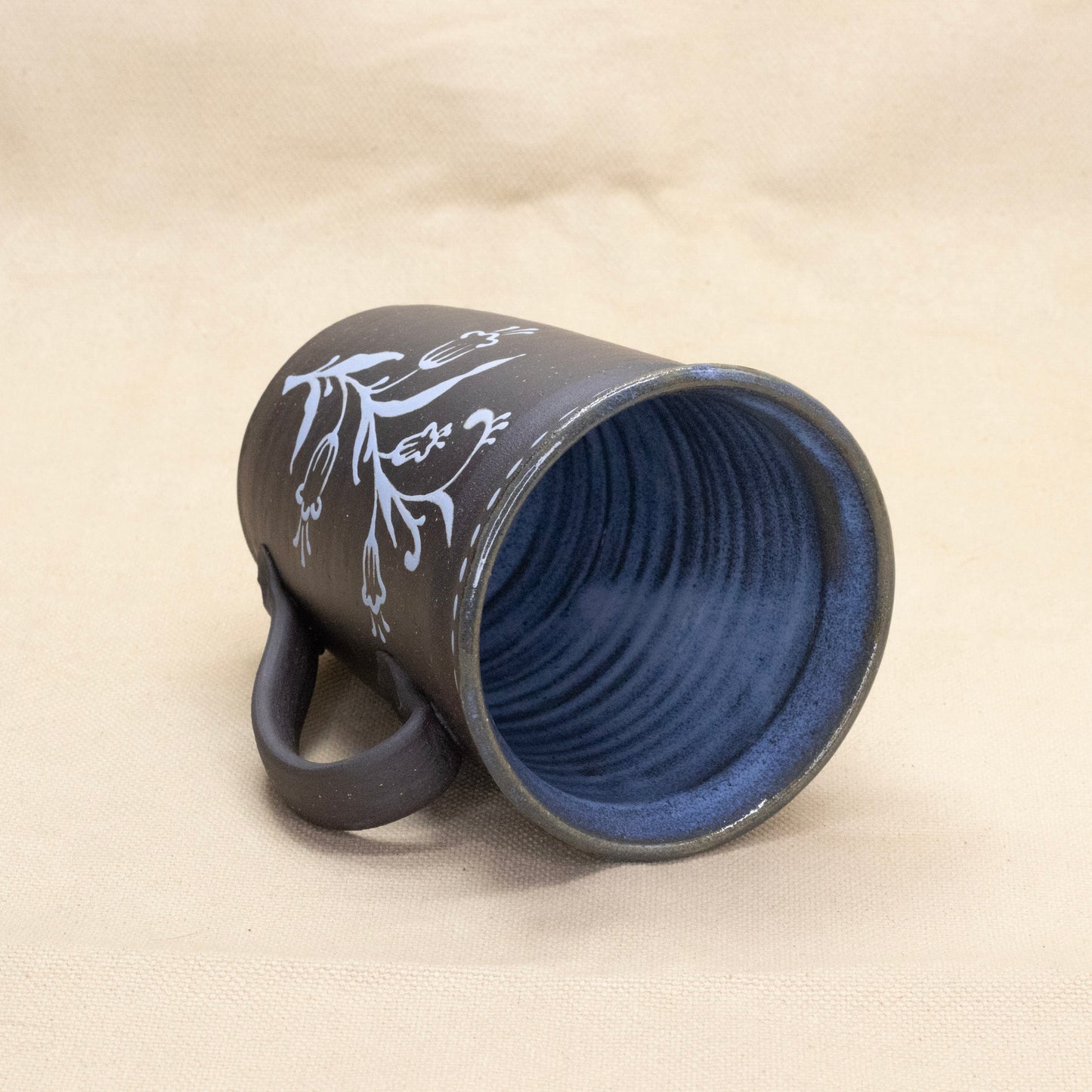 Blue Polka Dot Bluebell Mug by Caterpillar Clay