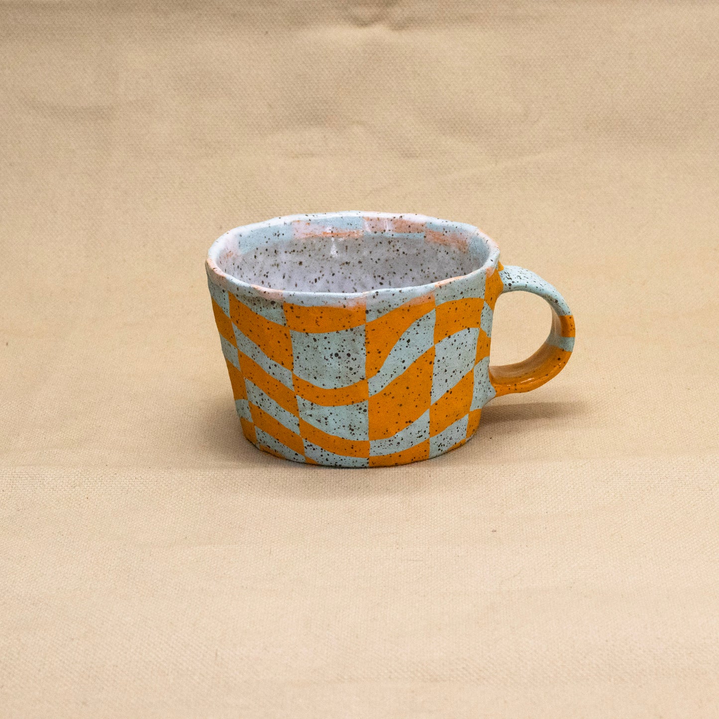 Checkered Wave Mug by Kero Ceramics