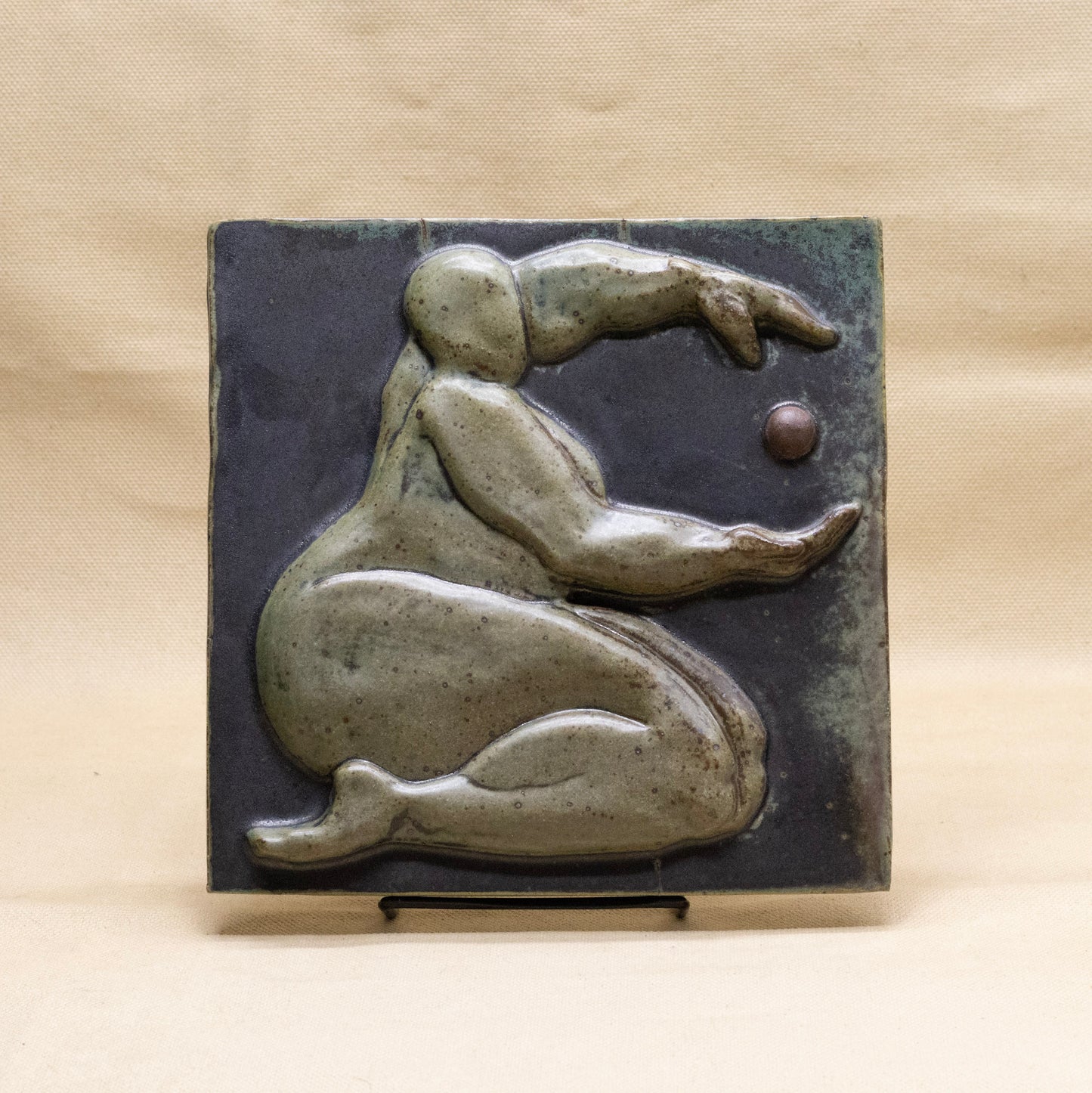 Figure with Ball Wall Tile by Elva Bennett