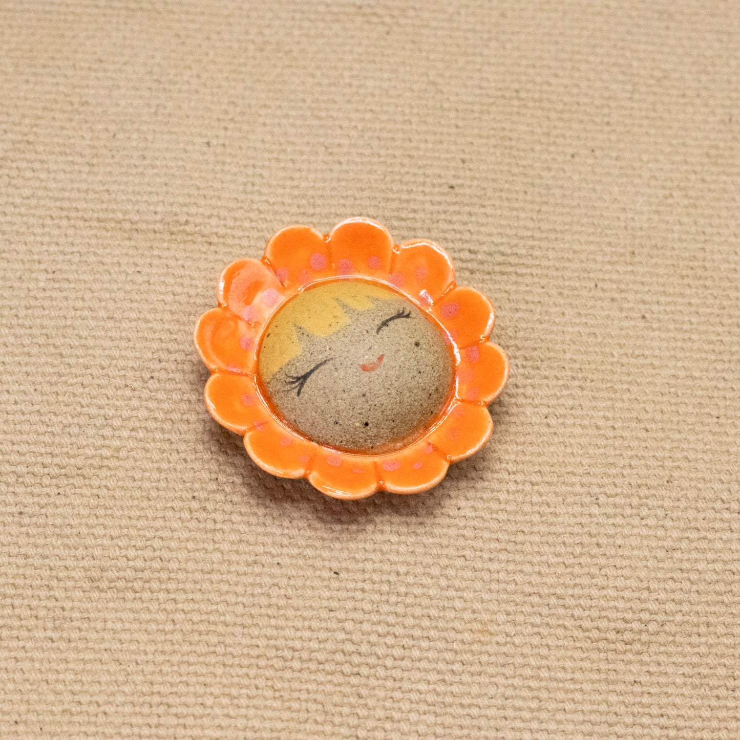 Mini Wallflower (Cheerful Blonde with Orange Petals) by Jennifer Fujimoto