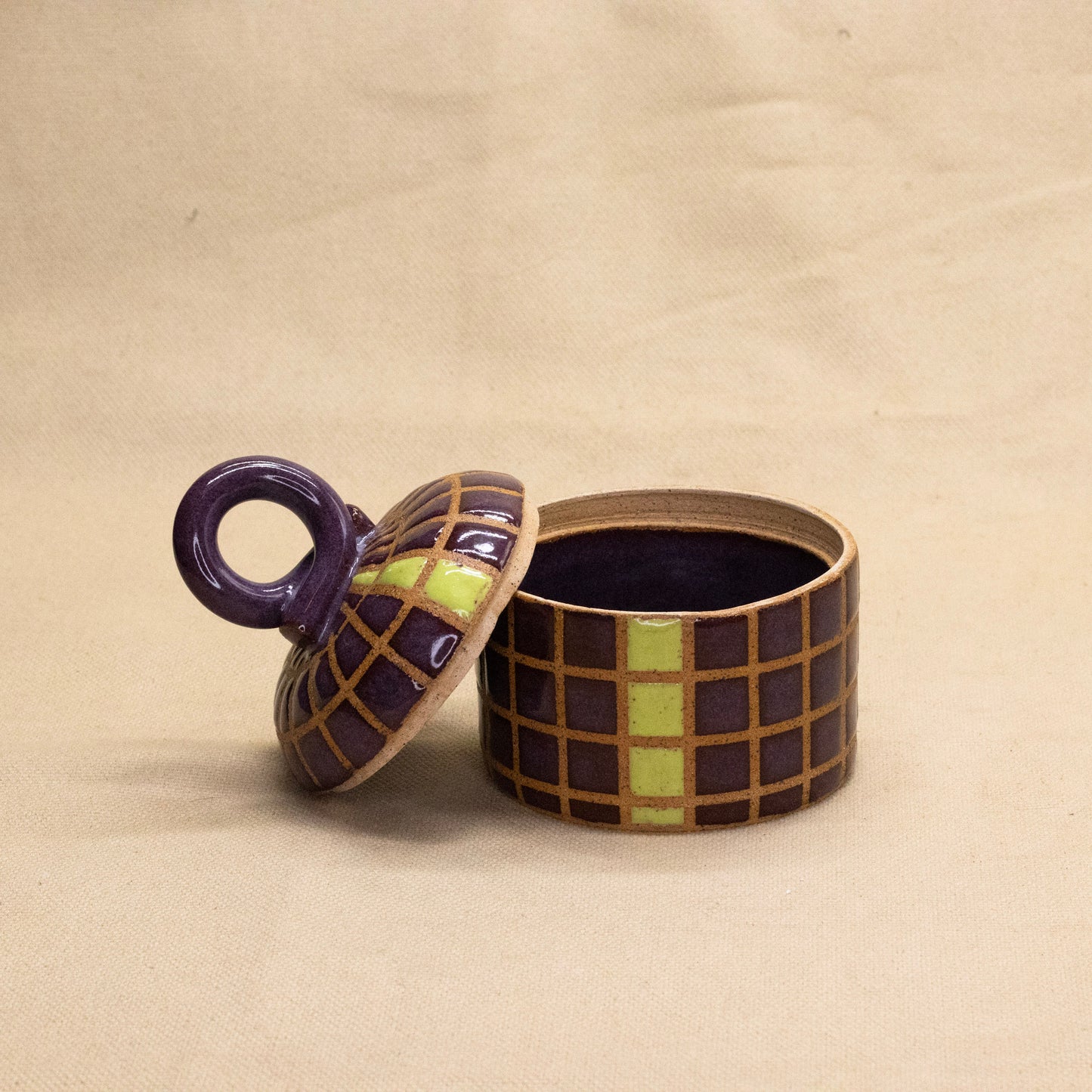 Smokey Merlot Lidded Jar by Wrecky Designs