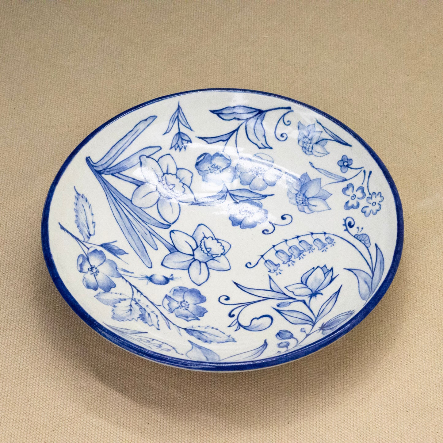 Flat Floral Bowl by Caterpillar Clay